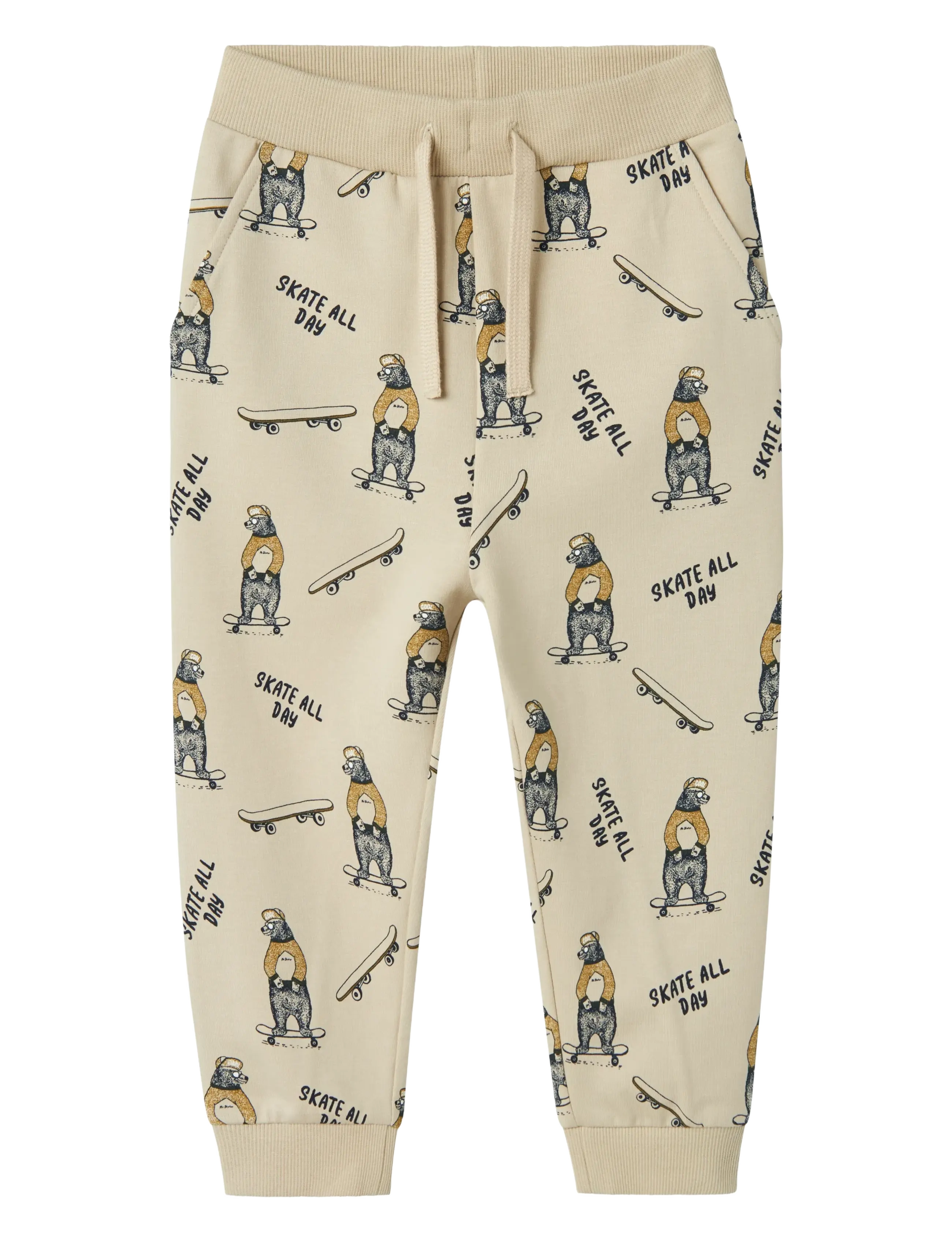 name it NMMLOGAN NREG SWEAT PANT UNB - Nederdelar - PEYOTE / cream