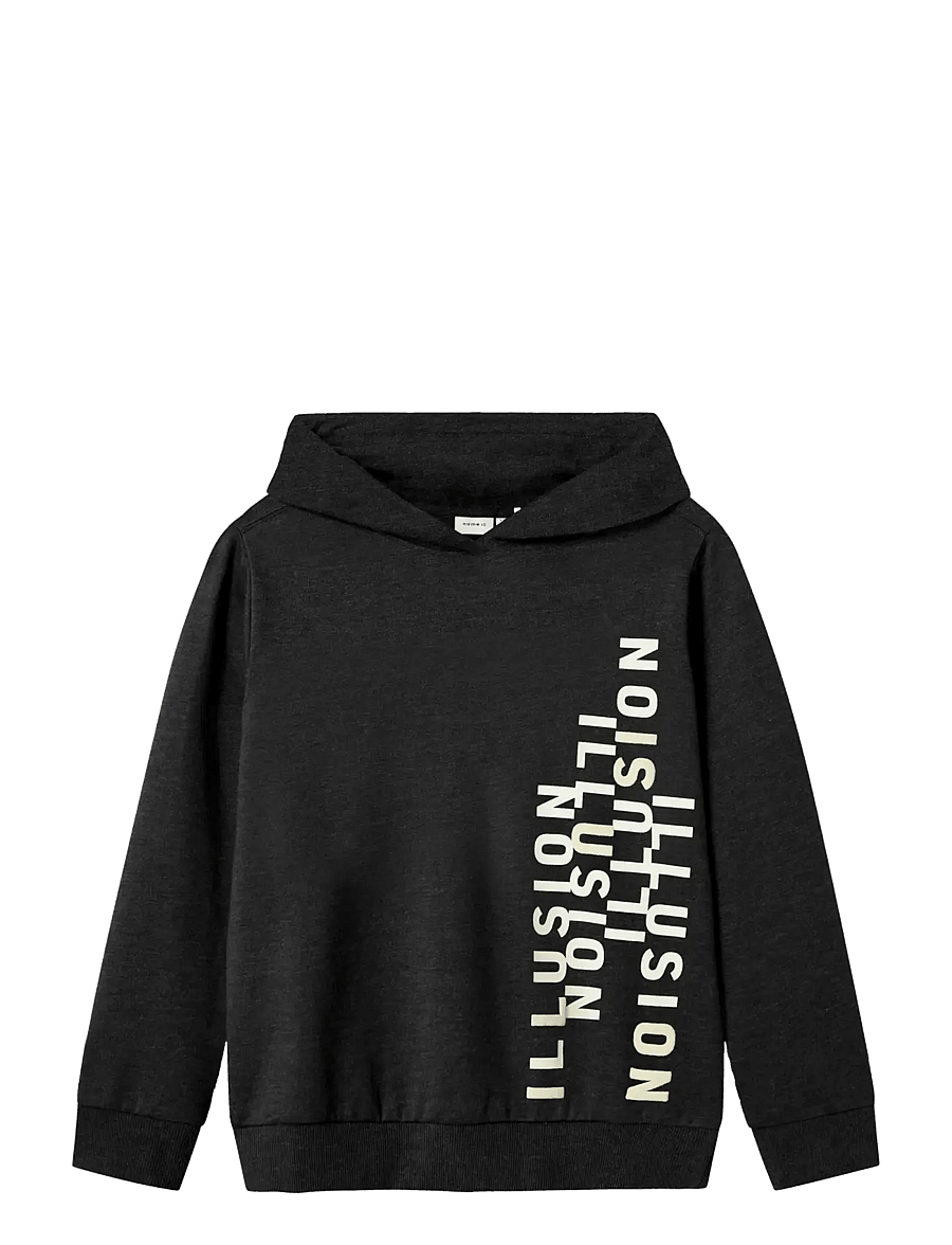 name it - NKMOLAF LS NREG SWE WH BRU PB - kapuzenpullover - black - 1