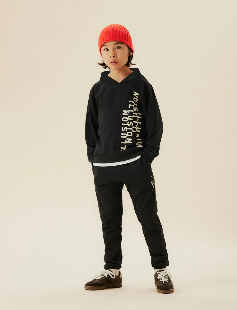 name it - NKMOLAF LS NREG SWE WH BRU PB - kapuzenpullover - black - 0