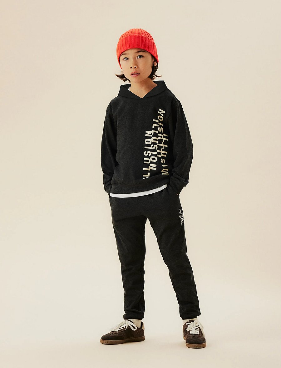 name it - NKMOLAF LS NREG SWE WH BRU PB - kapuzenpullover - black - 0