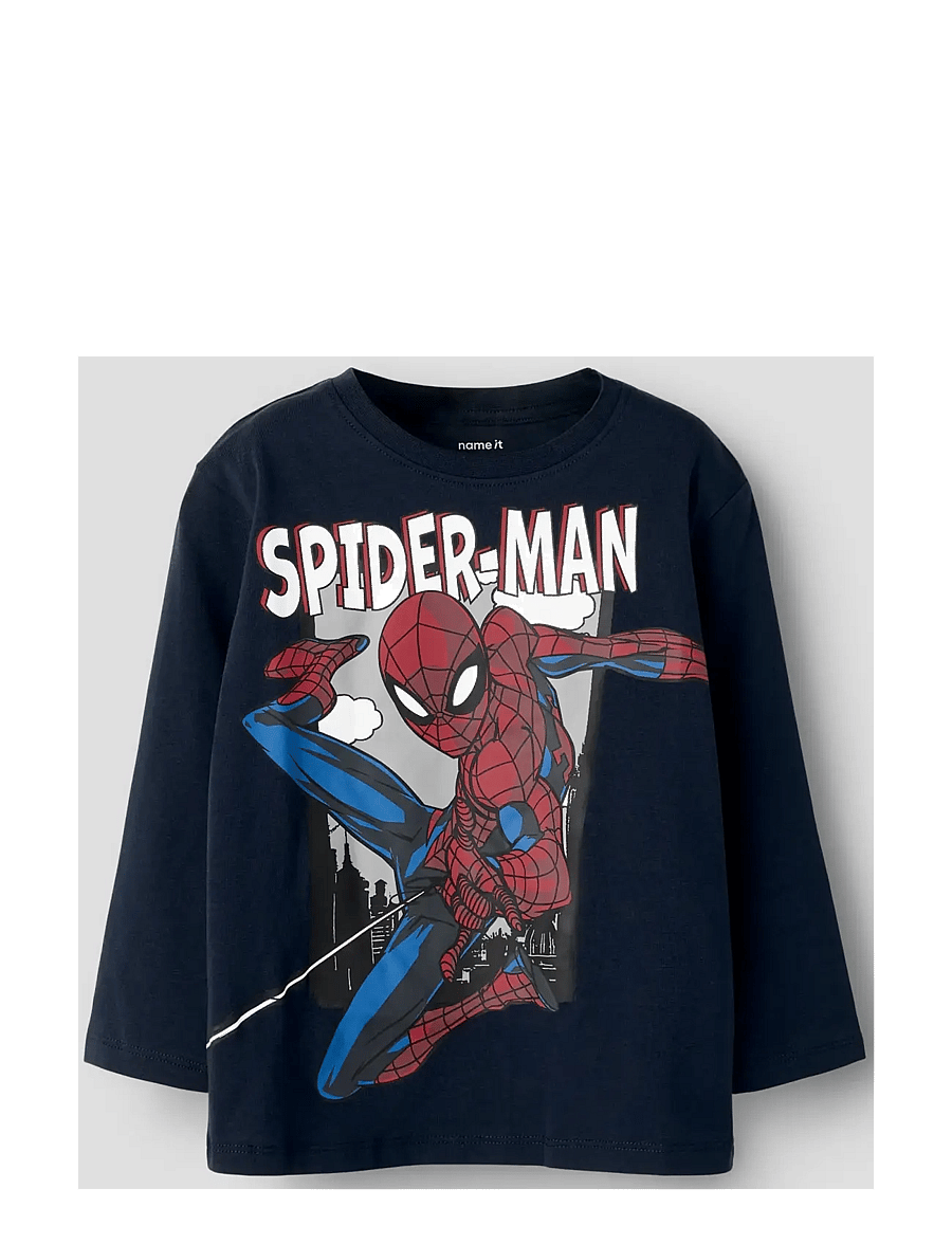 name it - NMMJUICE SPIDER NREG LS TOP NOOS MAR - långärmade t-shirts - navy blazer - 3