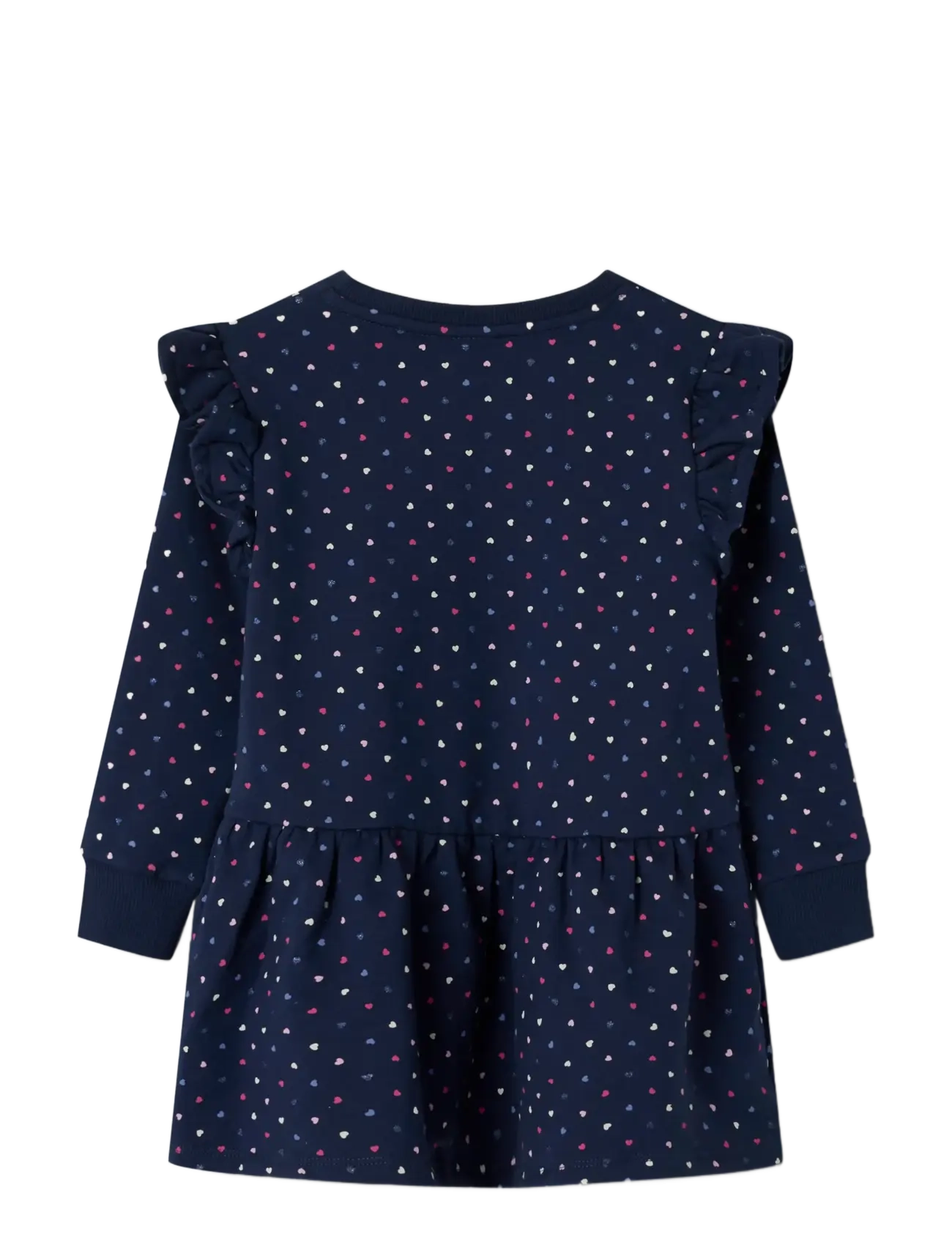 name it - NMFOEANA LS SWE DRESS BRU PB - long-sleeved casual dresses - mood indigo - 2