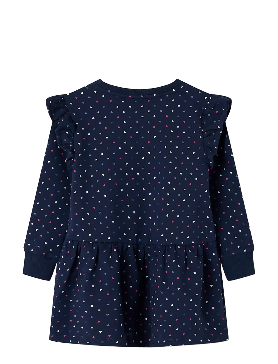 name it - NMFOEANA LS SWE DRESS BRU PB - pikkade varrukatega vabaaja kleidid - mood indigo - 2