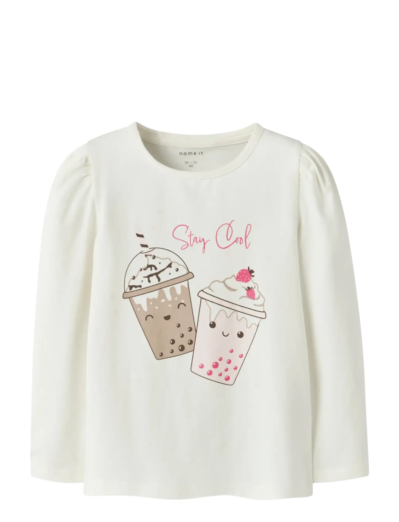 name it NMFOLLIA LS TOP PB - Riided - COCONUT MILK / white