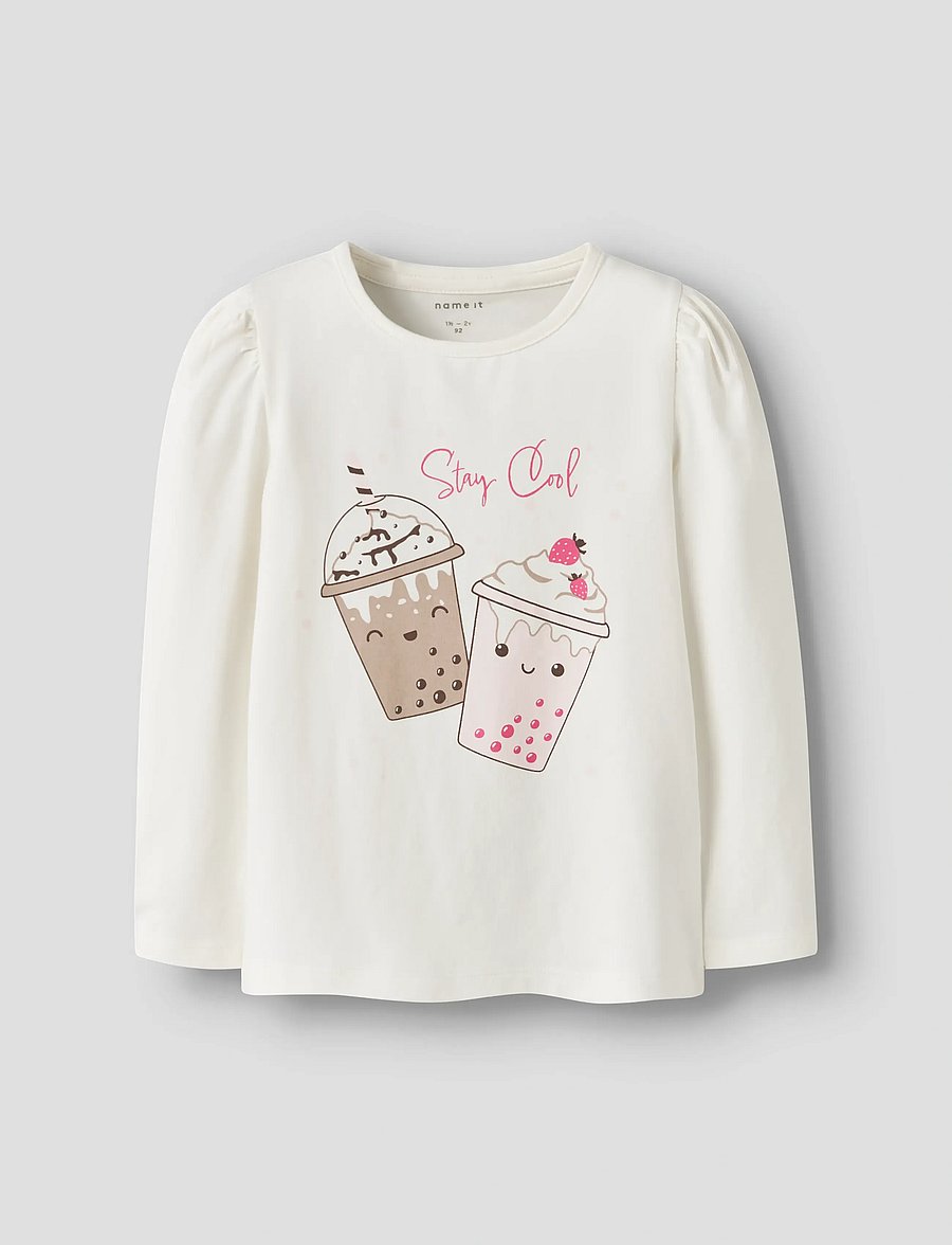 name it - NMFOLLIA LS TOP PB - pitkähihaiset t-paidat - coconut milk - 0
