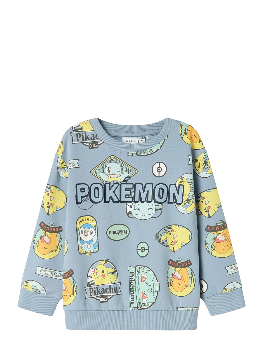 name it - NMMJAZY POKEMON NREG SWEAT UNB SKY - sweatshirts - dusty blue - 0