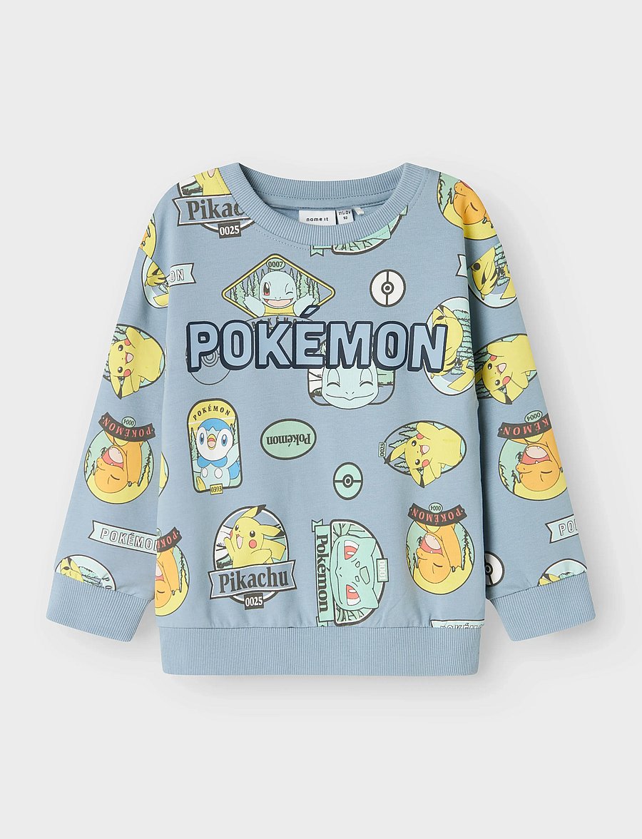 name it - NMMJAZY POKEMON NREG SWEAT UNB SKY - sweatshirts - dusty blue - 2