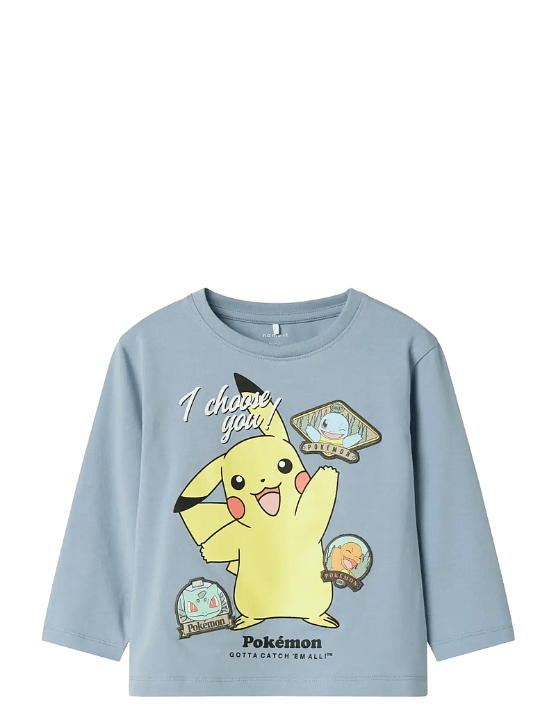 name it - NMMJUMBO POKEMON NREG LS TOP BOX SKY - pikkade varrukatega t-särgid - dusty blue - 1