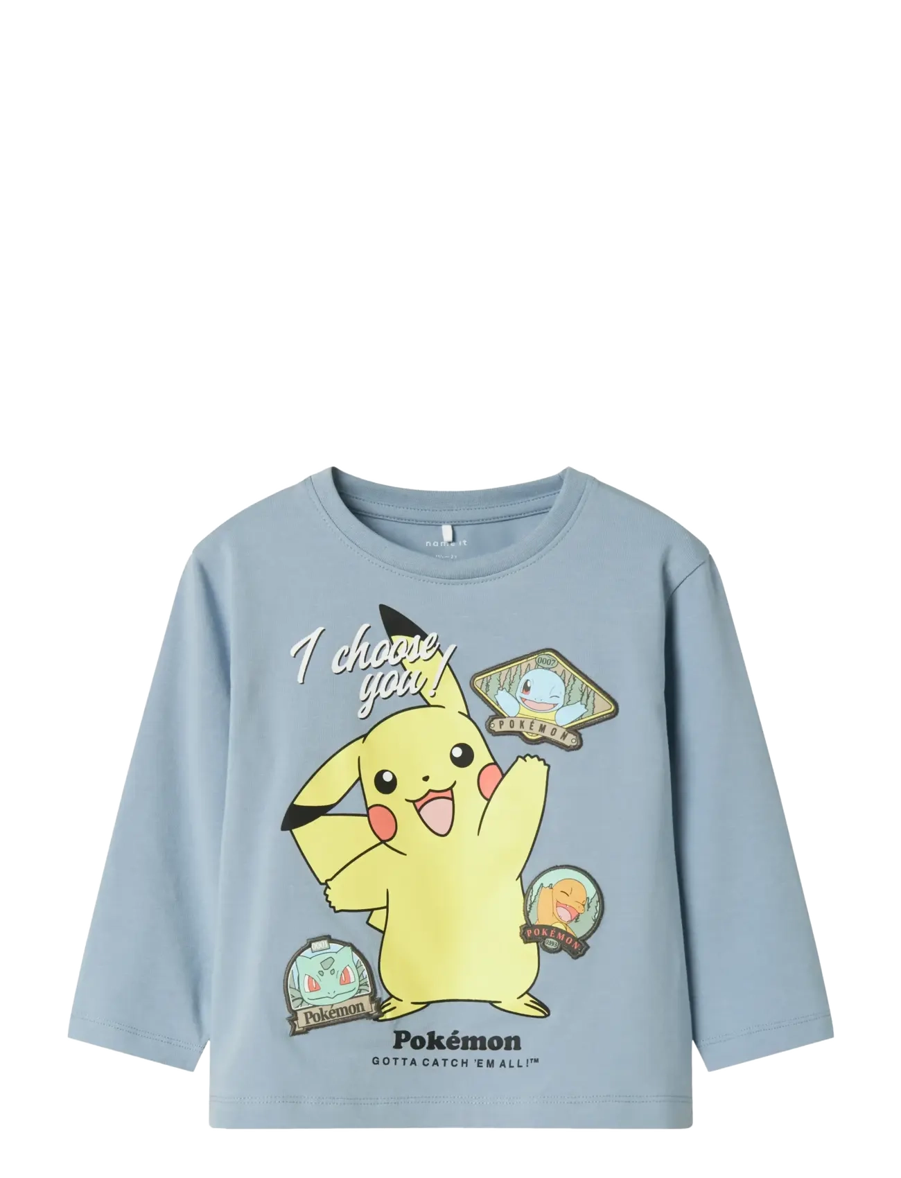 name it - NMMJUMBO POKEMON NREG LS TOP BOX SKY - langermede t-skjorter - dusty blue - 1
