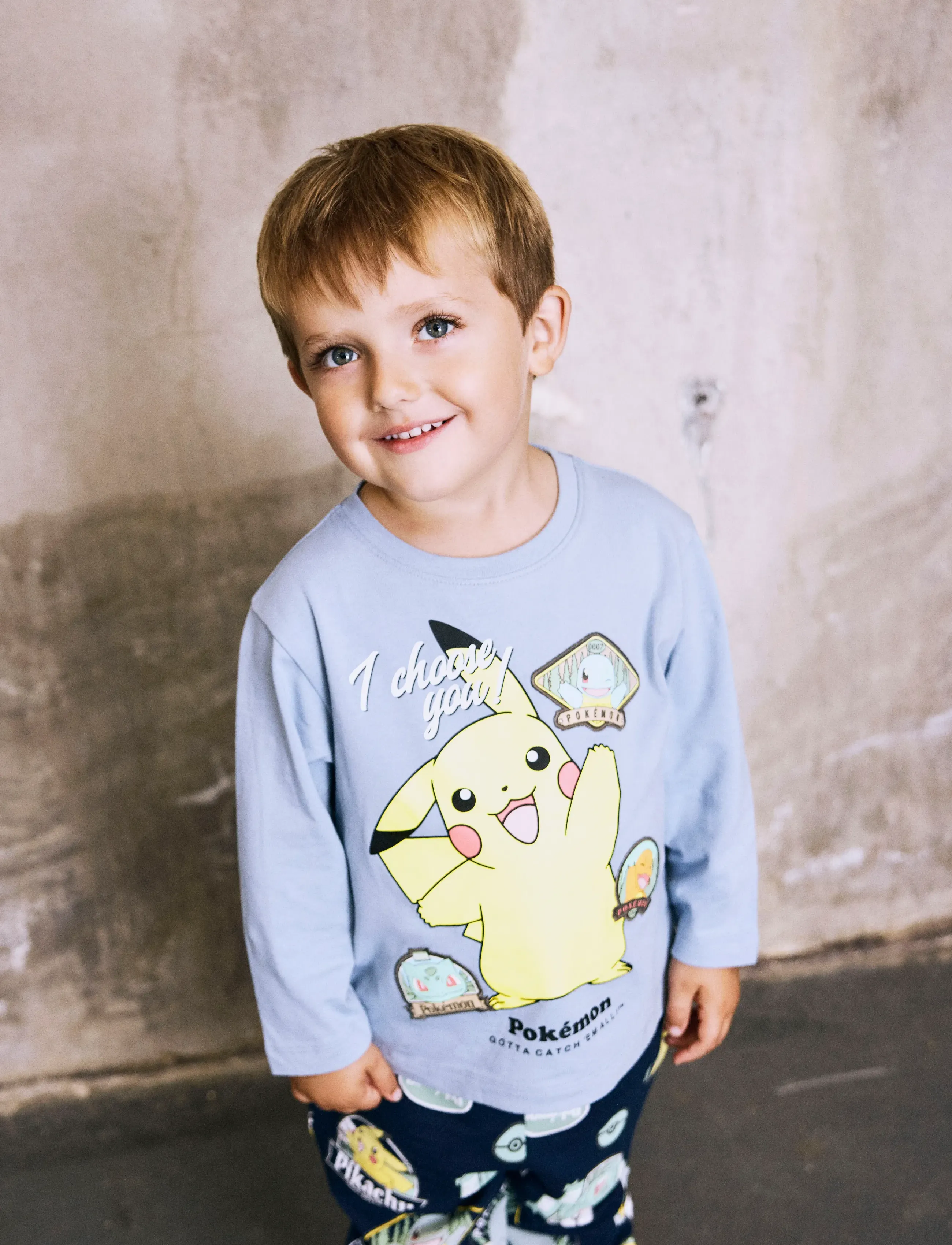name it Nmmjumbo Pokemon Nreg Ls Top Box Sky, Børn, Pokémon Langærmet T-shirt, Blå, Str: 92