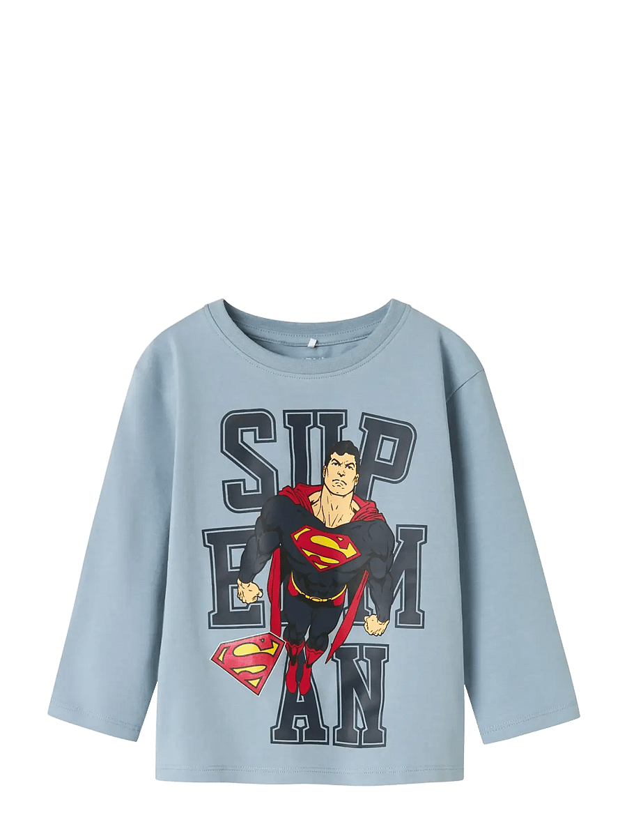 name it - NMMJUNES SUPERMAN NREG LS TOP WAB - langärmelig - dusty blue - 1
