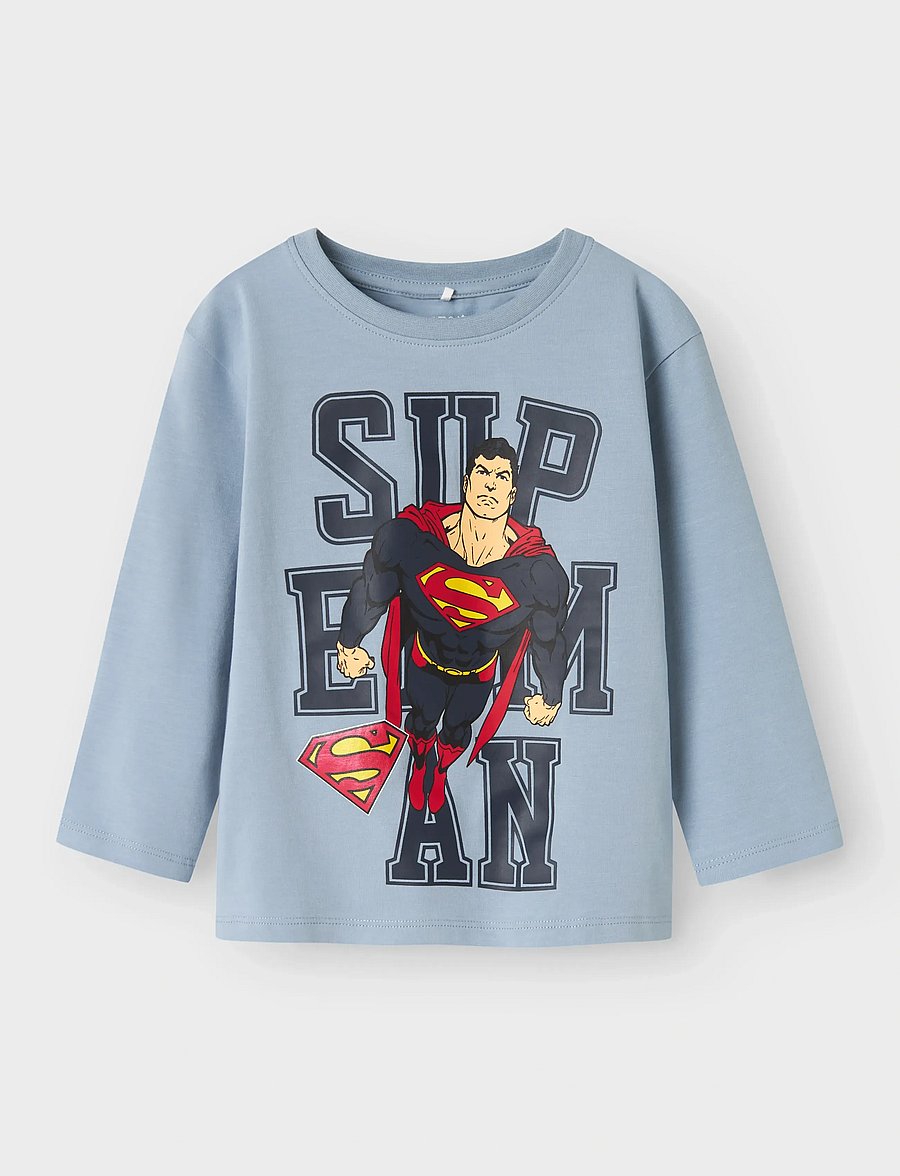 name it - NMMJUNES SUPERMAN NREG LS TOP WAB - langärmelig - dusty blue - 0