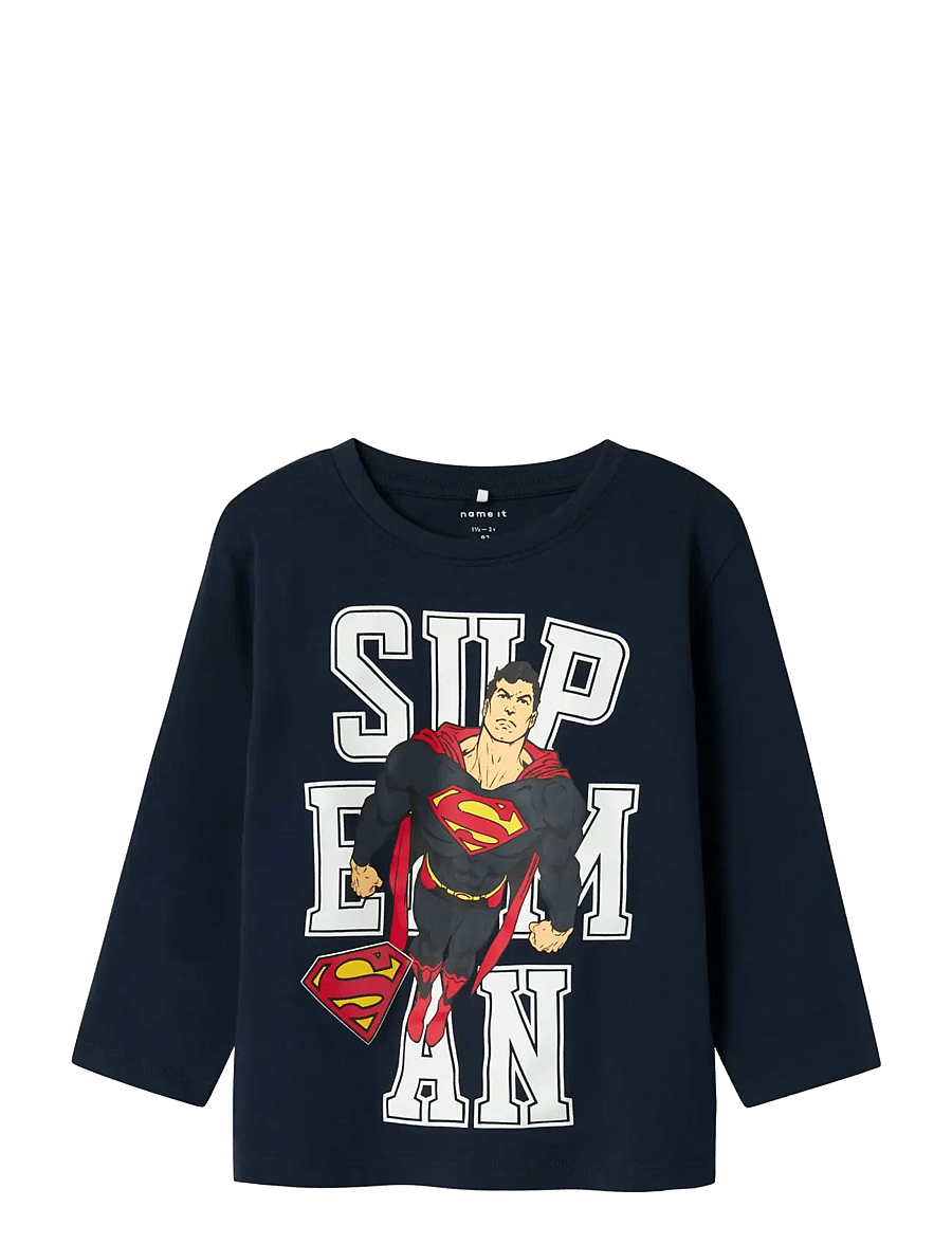 name it - NMMJUNES SUPERMAN NREG LS TOP WAB - pikkade varrukatega t-särgid - navy blazer - 1