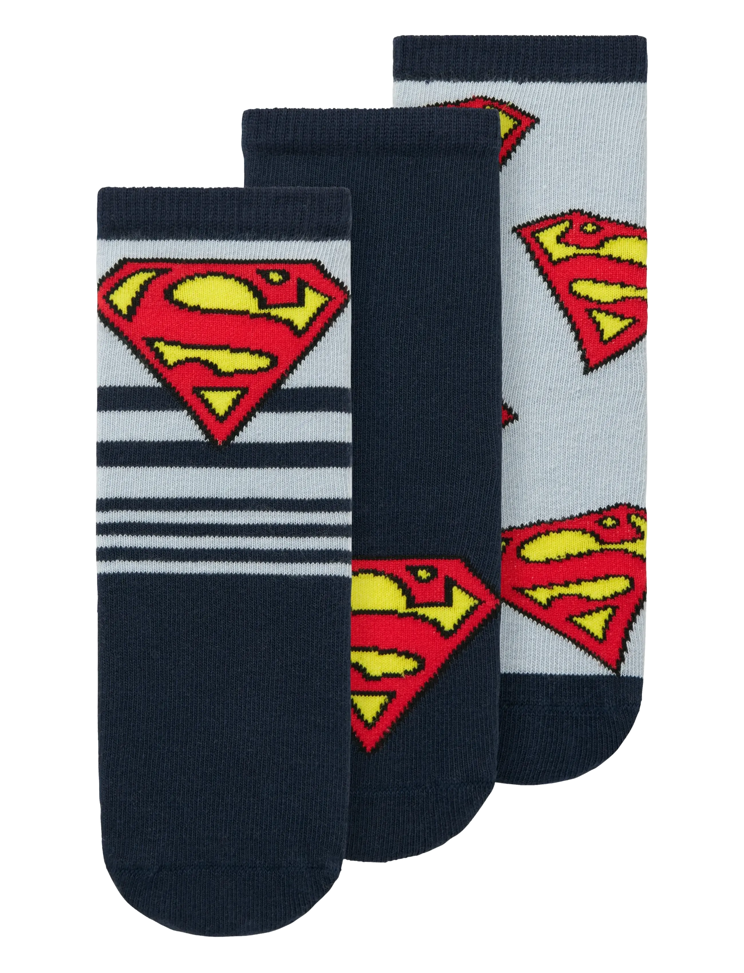 name it NMMJASPER SUPERMAN 3P SOCK WAB - Riided - DUSTY BLUE / multi