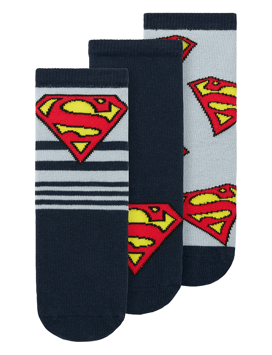 name it - NMMJASPER SUPERMAN 3P SOCK WAB - strumpor - dusty blue - 1