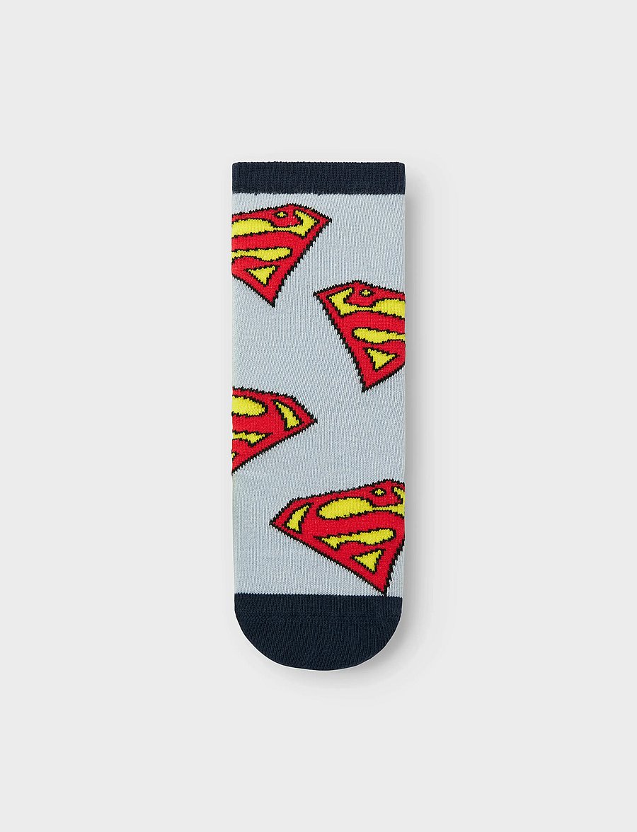 name it - NMMJASPER SUPERMAN 3P SOCK WAB - strumpor - dusty blue - 2