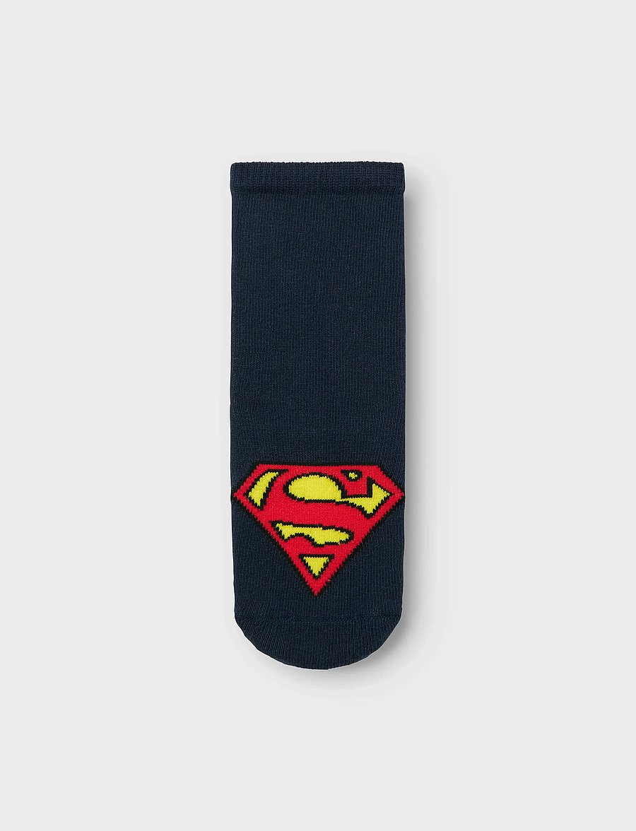 name it - NMMJASPER SUPERMAN 3P SOCK WAB - strumpor - dusty blue - 3