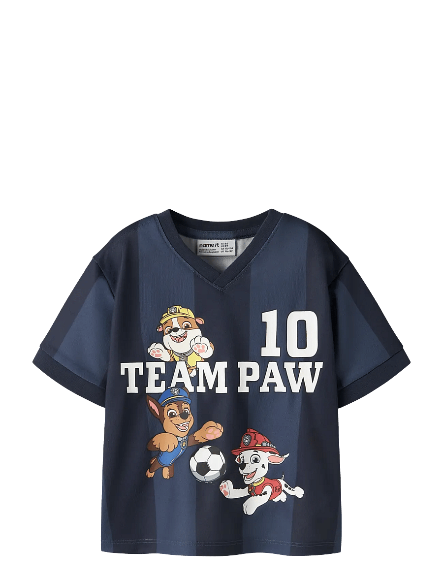 name it - NMMJAKARI PAW NREG POLY TOP CPLG - kortærmede t-shirts - vintage indigo - 0