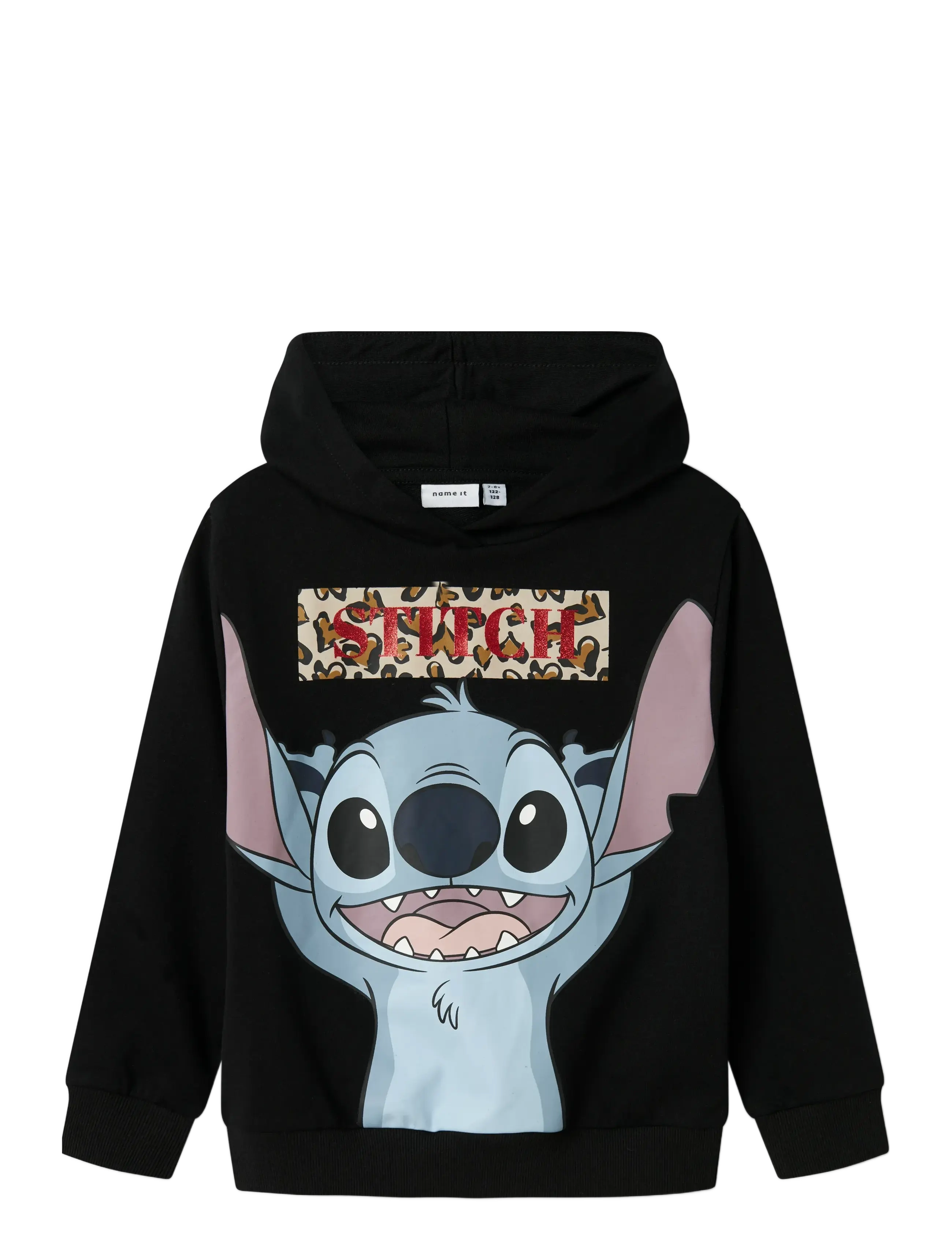 NAME IT Nkfjixiri Stitch Nreg Sweat Wh Unb Wdi Schwarz - 122-128 - Kinder