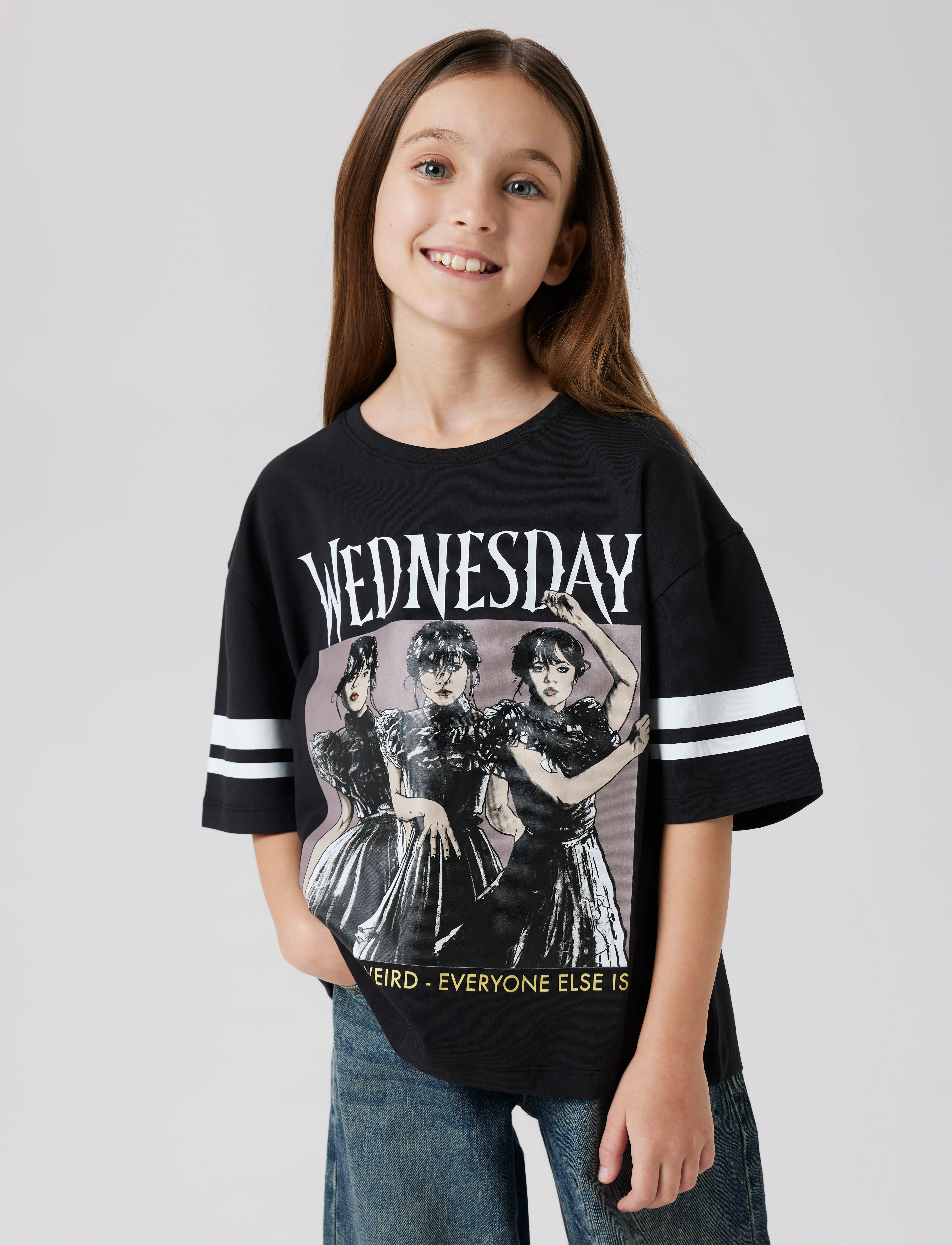 name it Nkfjixina Wed Ss Rlx Top Box Noos Sky, 146-152, Black, T-Shirts > Kortærmede, Børn