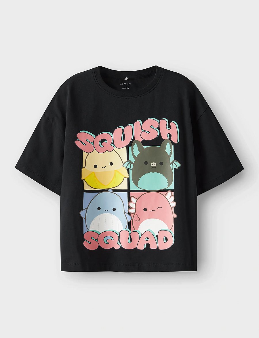 name it - NKFJIXERA SQUISH SS RLX TOP BOX BFU - kortærmede t-shirts - black - 0