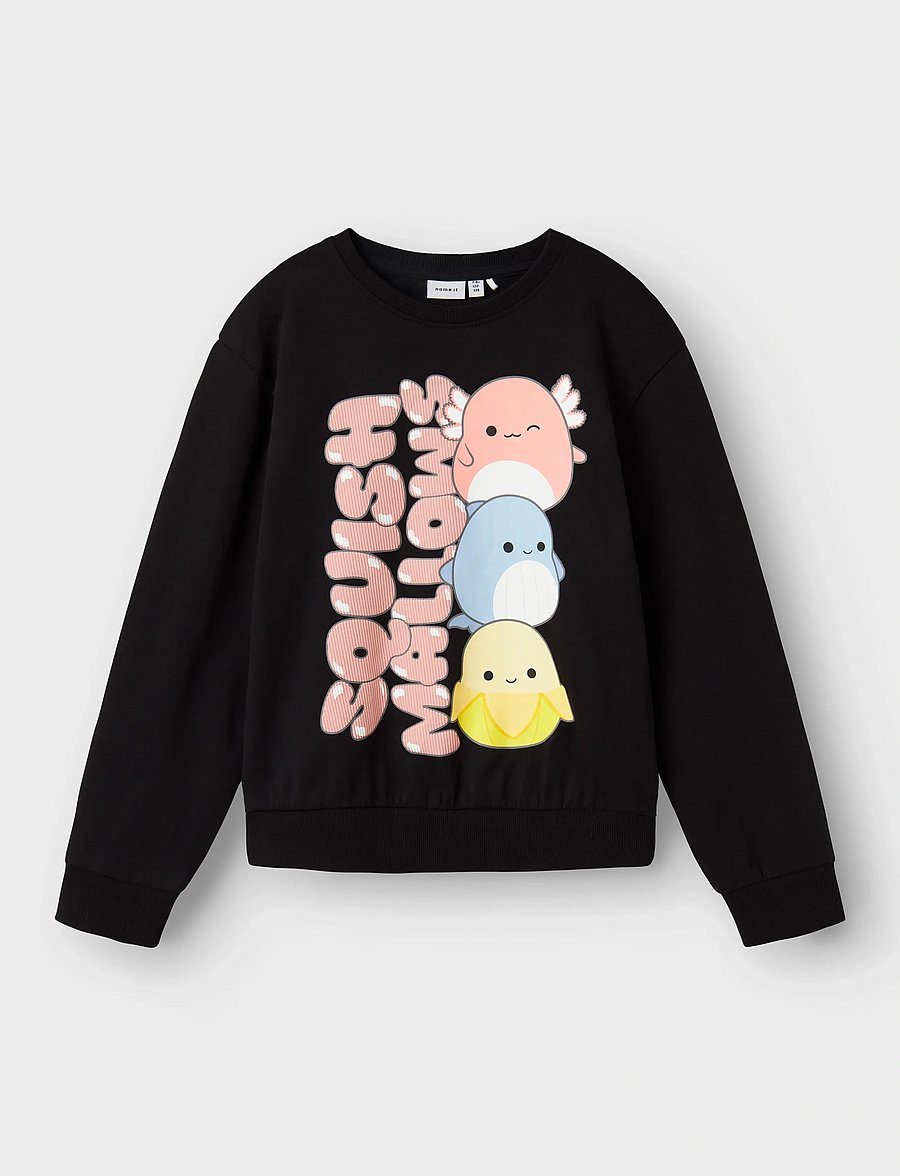 name it - NKFJIXERO SQUISH NREG SWEAT UNB BFU - sweatshirts - black - 0
