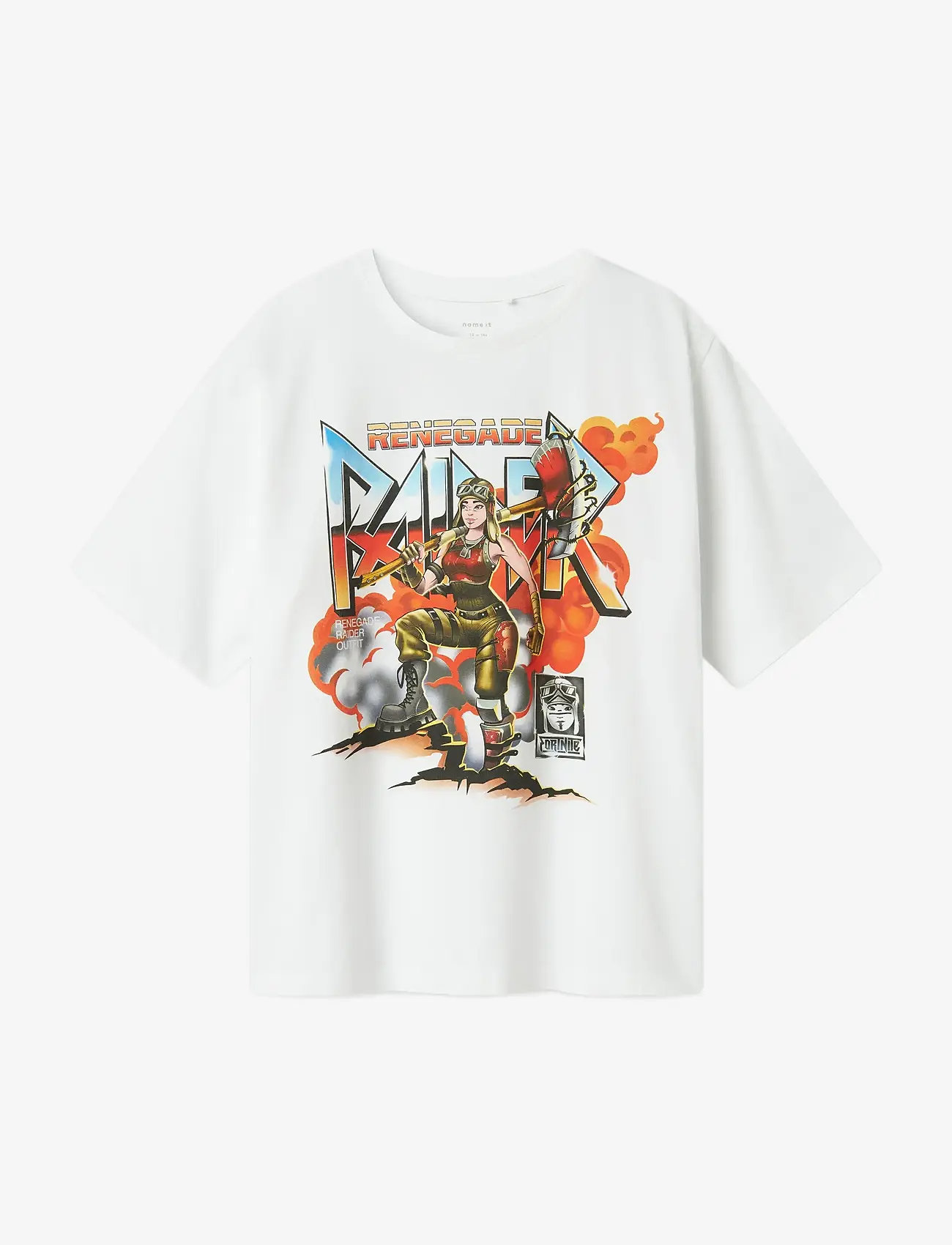 name it - NKMJAVALI FORTNITE NREG SS TOP BOX BFU - short-sleeved t-shirts - bright white - 0