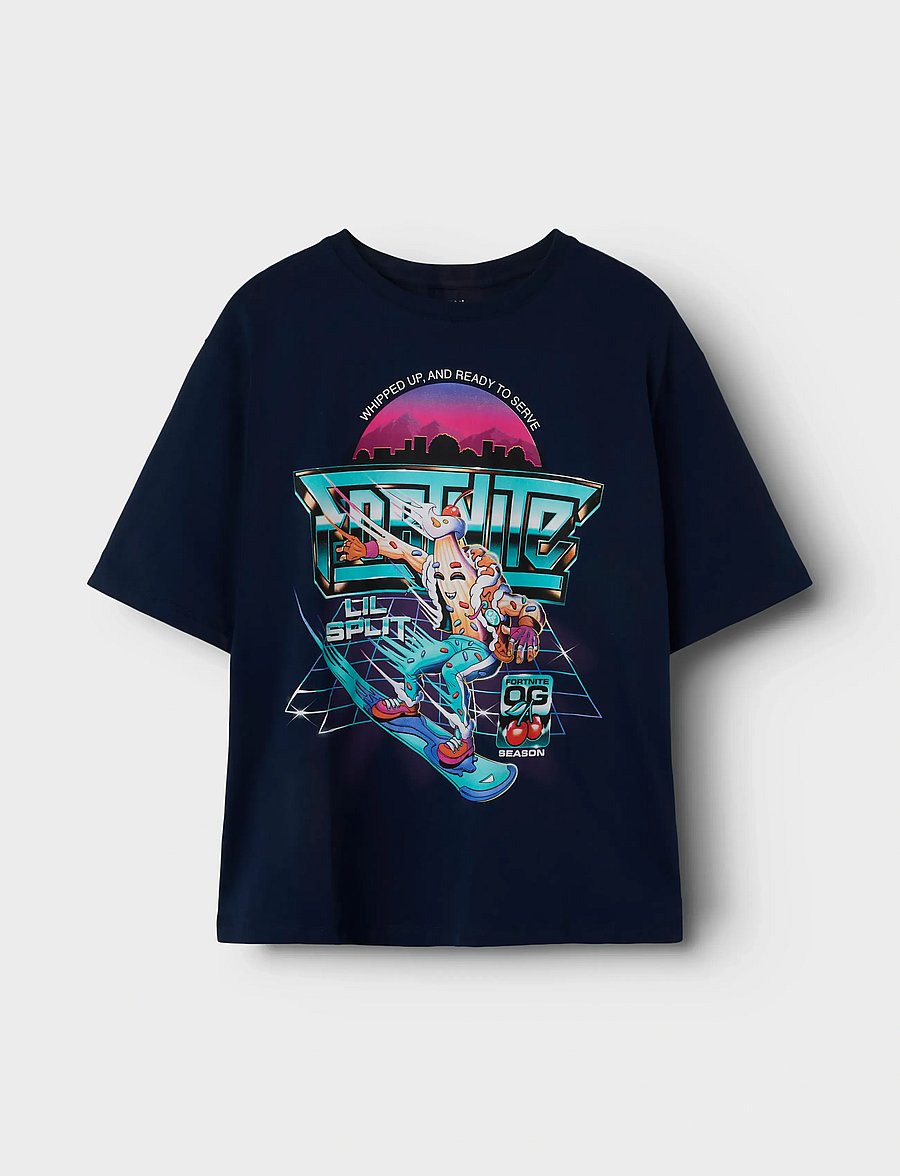 name it - NKMJAVALI FORTNITE NREG SS TOP BOX BFU - lühikeste varrukatega t-särgid - navy blazer - 0