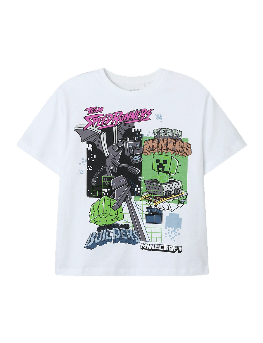 name it - NKMJAHI MINECRAFT NREG SS TOP NOOS BFU - lühikeste varrukatega t-särgid - bright white - 0
