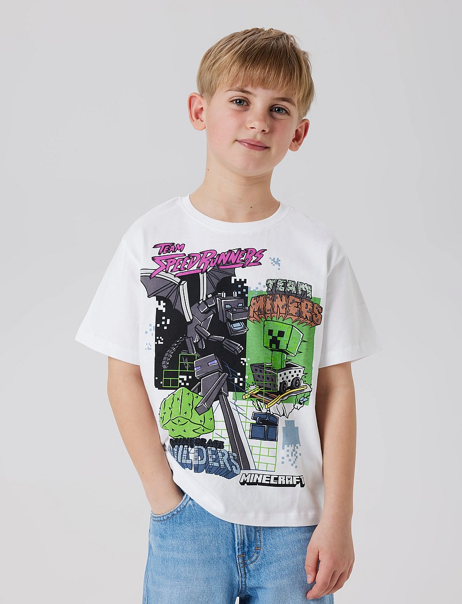 name it - NKMJAHI MINECRAFT NREG SS TOP NOOS BFU - lühikeste varrukatega t-särgid - bright white - 3