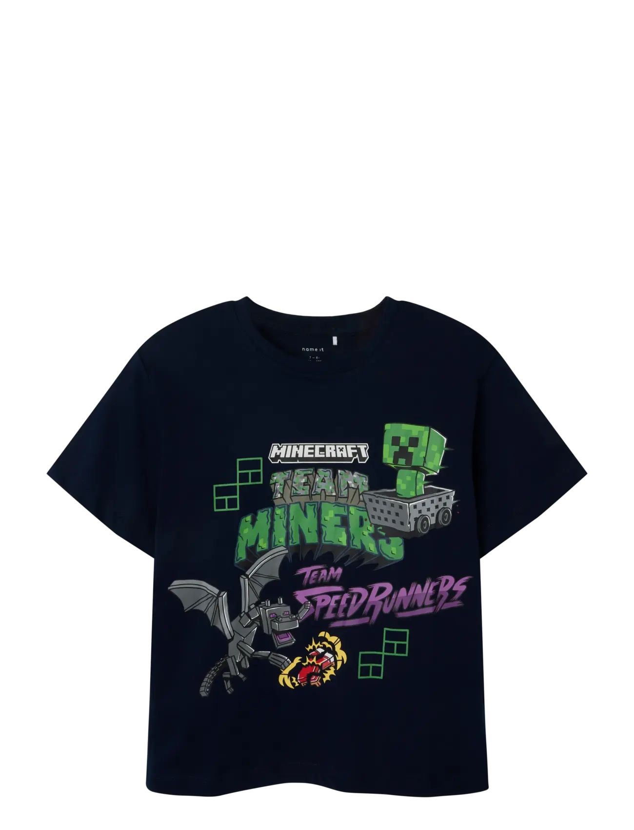 name it NKMJAHI MINECRAFT NREG SS TOP NOOS BFU - Toppe og t-shirts - NAVY BLAZER / black