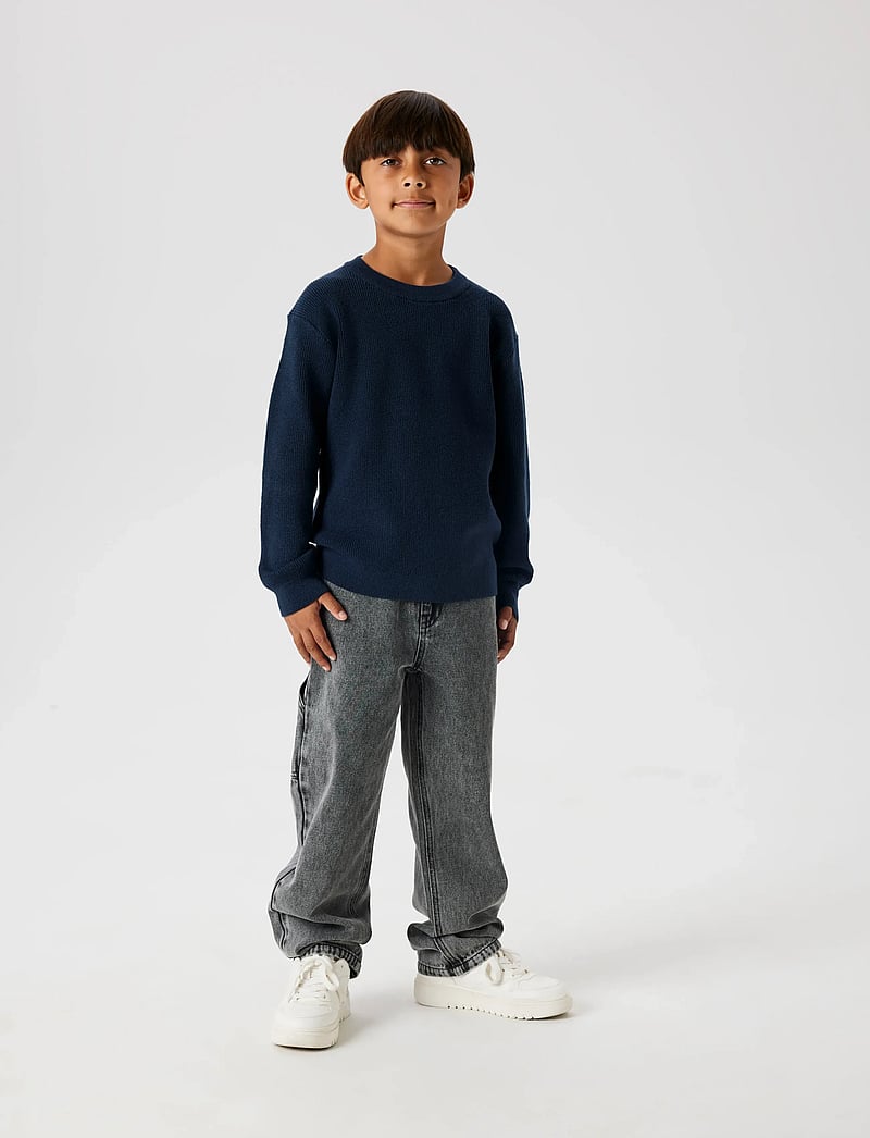 name it - NKMNESOLLE LS PULLOVER KNIT NOOS - peysur - dark sapphire - 0