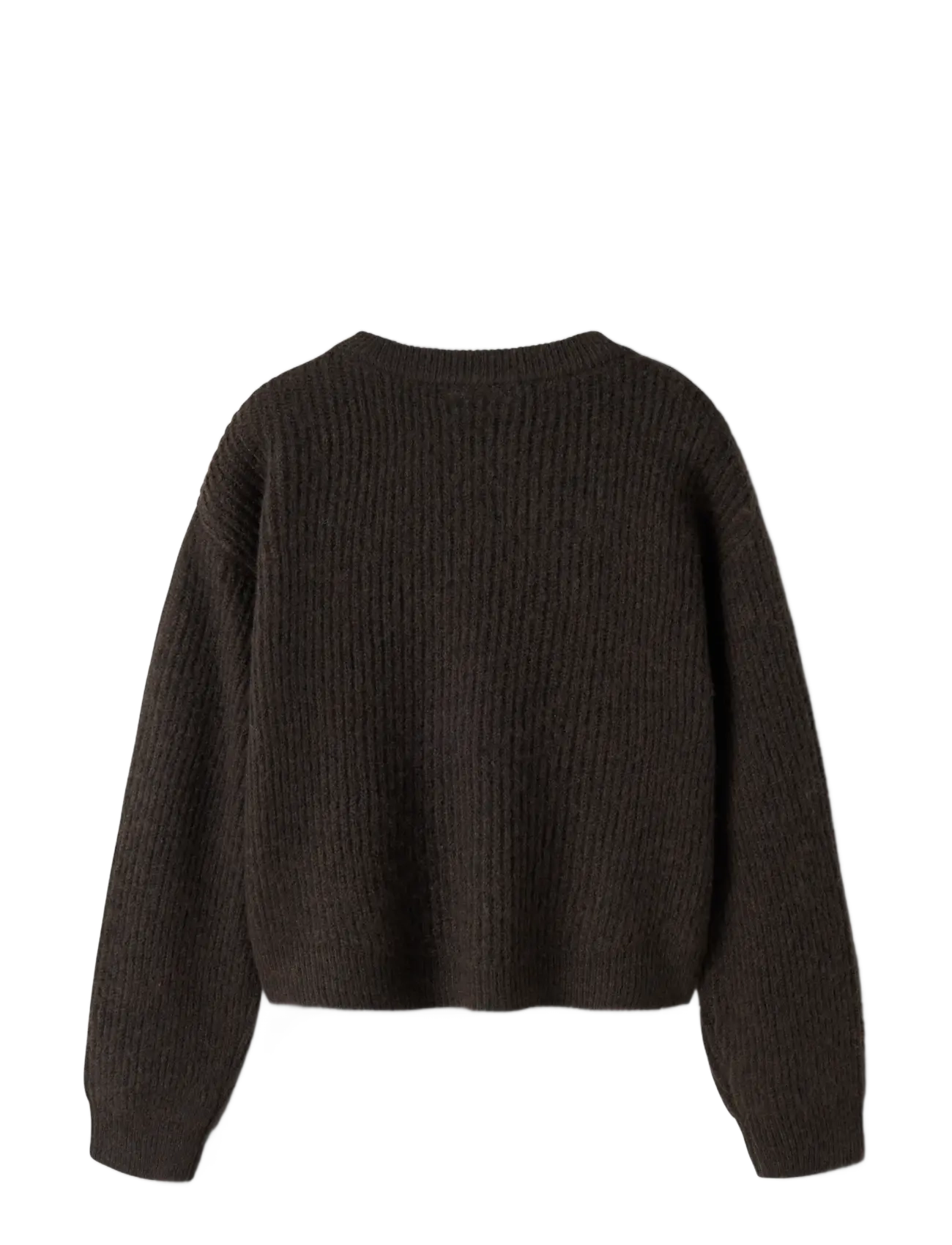 name it - NKFHOLLY LS BOXY SHORT KNIT NOOS - pullover - chocolate plum - 1