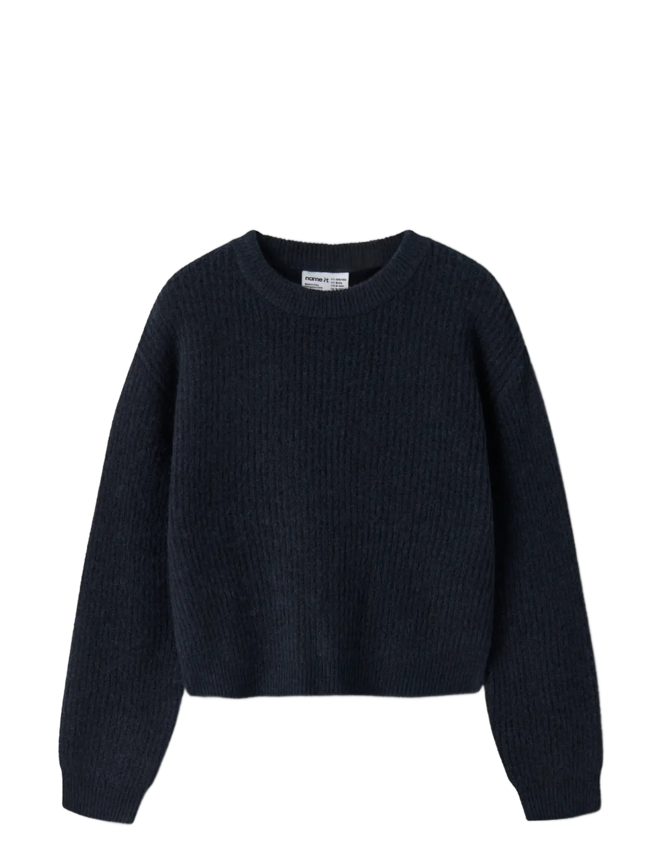 name it - NKFHOLLY LS BOXY SHORT KNIT NOOS - džemprid - dark sapphire - 2