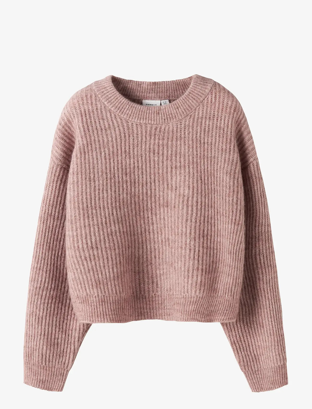 name it - NKFHOLLY LS BOXY SHORT KNIT NOOS - stickade tröjor - deauville mauve - 0