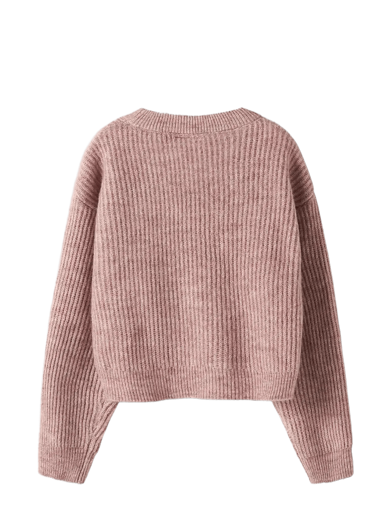 name it - NKFHOLLY LS BOXY SHORT KNIT NOOS - stickade tröjor - deauville mauve - 1