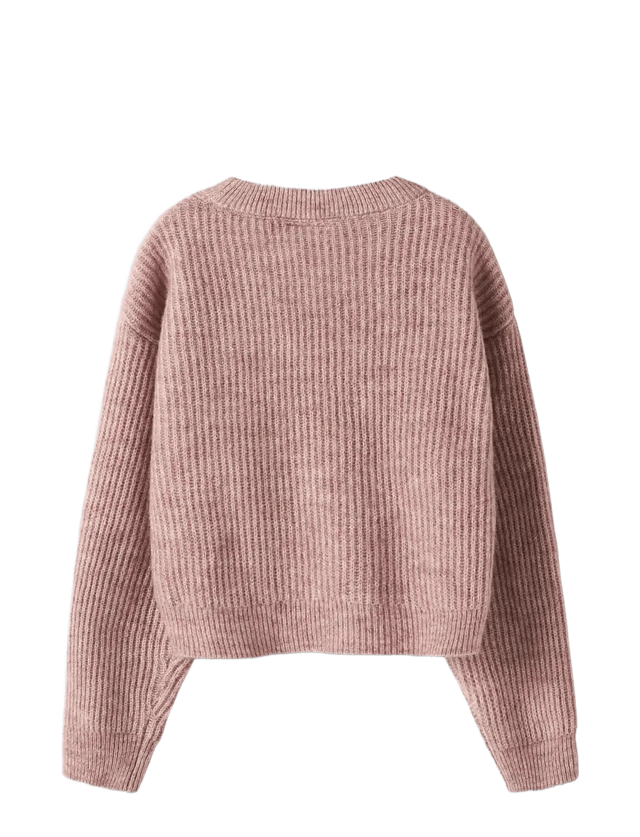 name it - NKFHOLLY LS BOXY SHORT KNIT NOOS - pullover - deauville mauve - 1