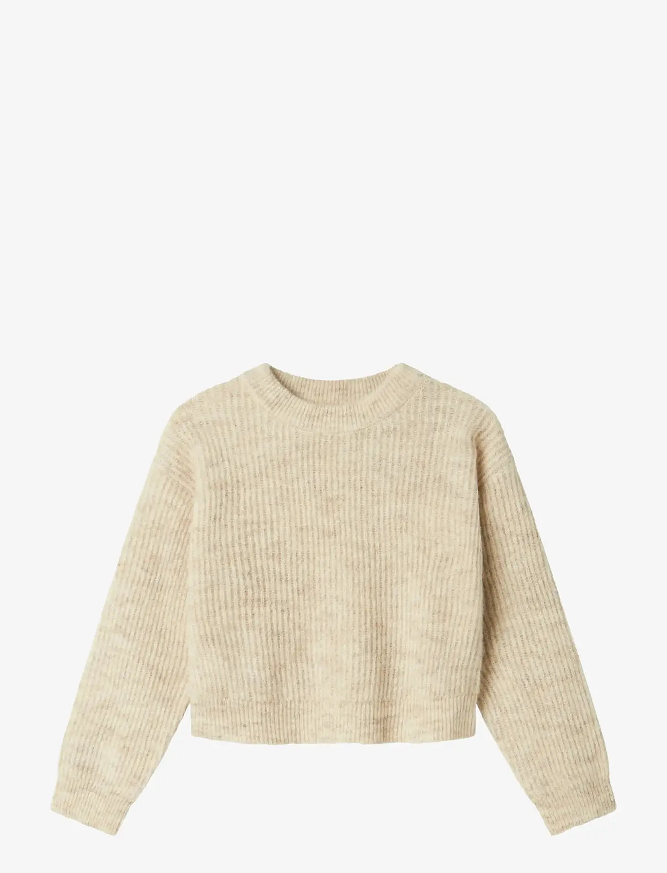 name it - NKFHOLLY LS BOXY SHORT KNIT NOOS - efterårstøj - pure cashmere - 0