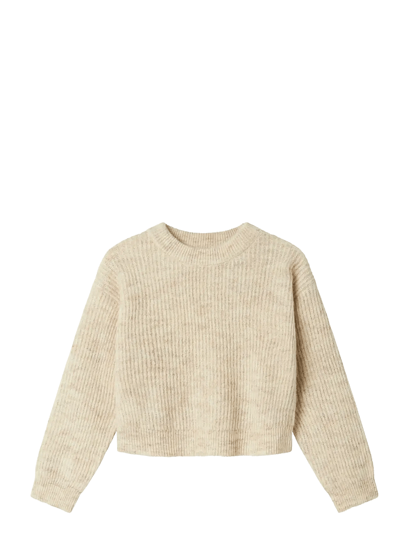 name it - NKFHOLLY LS BOXY SHORT KNIT NOOS - trøjer - pure cashmere - 1