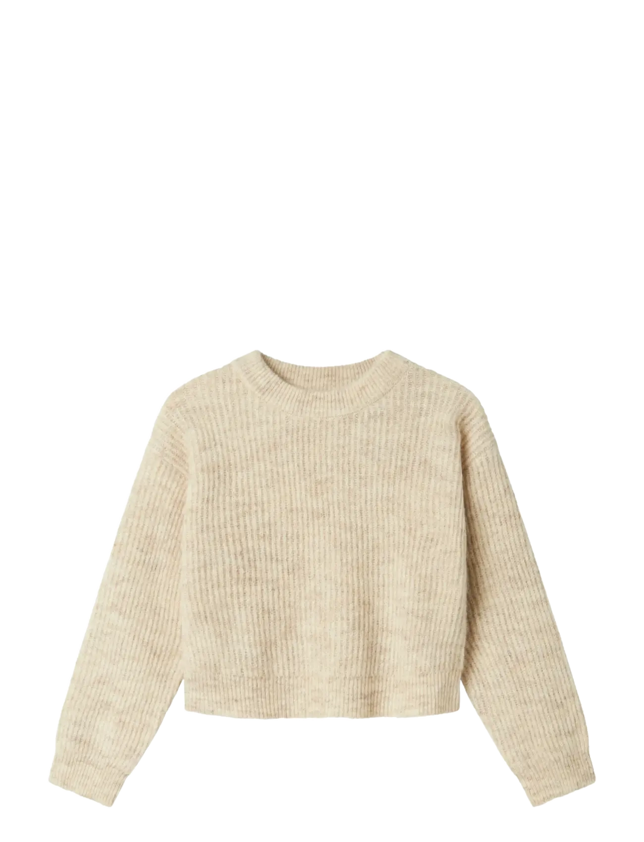 name it NKFHOLLY LS BOXY SHORT KNIT NOOS - Kläder - PURE CASHMERE / beige