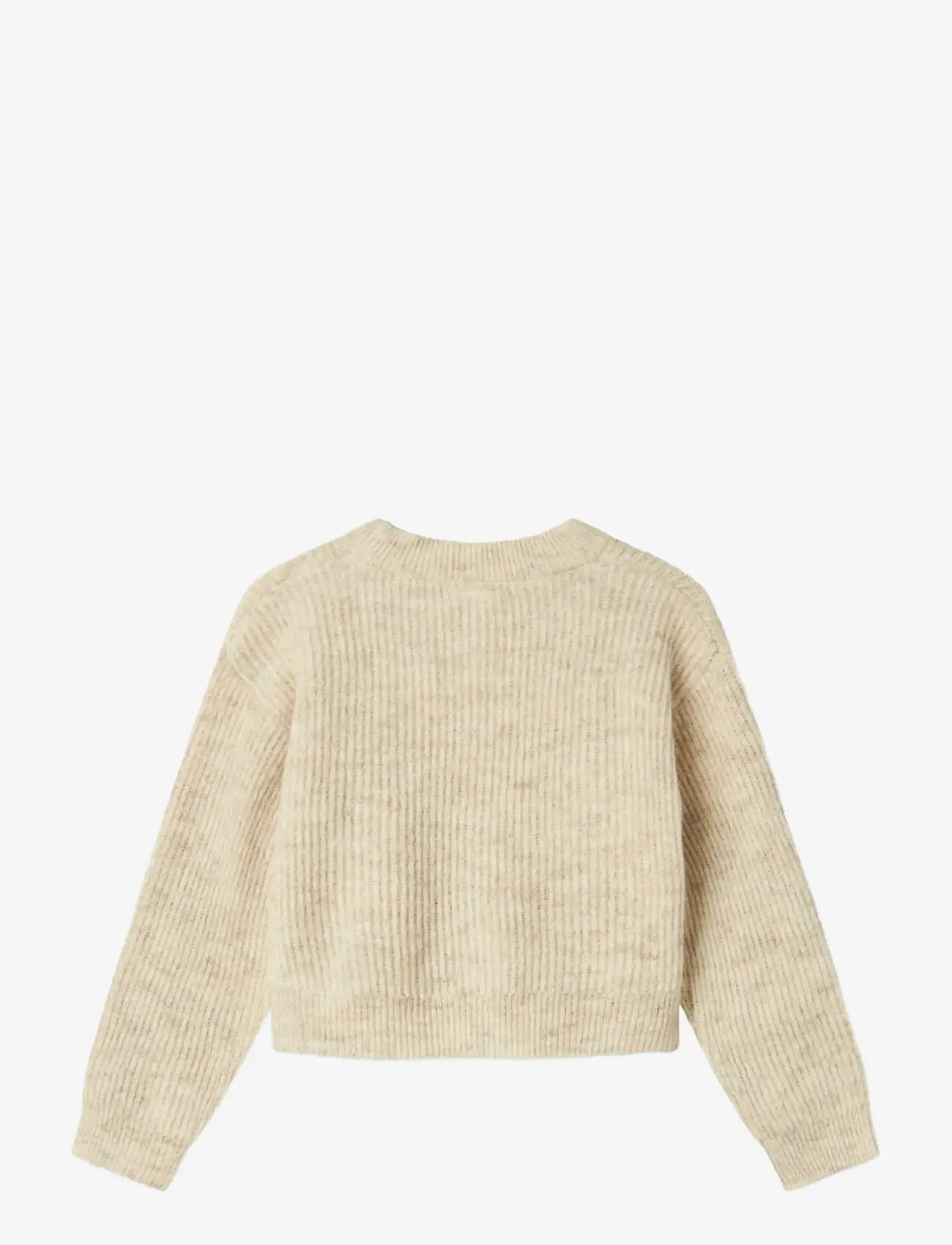 name it - NKFHOLLY LS BOXY SHORT KNIT NOOS - efterårstøj - pure cashmere - 1