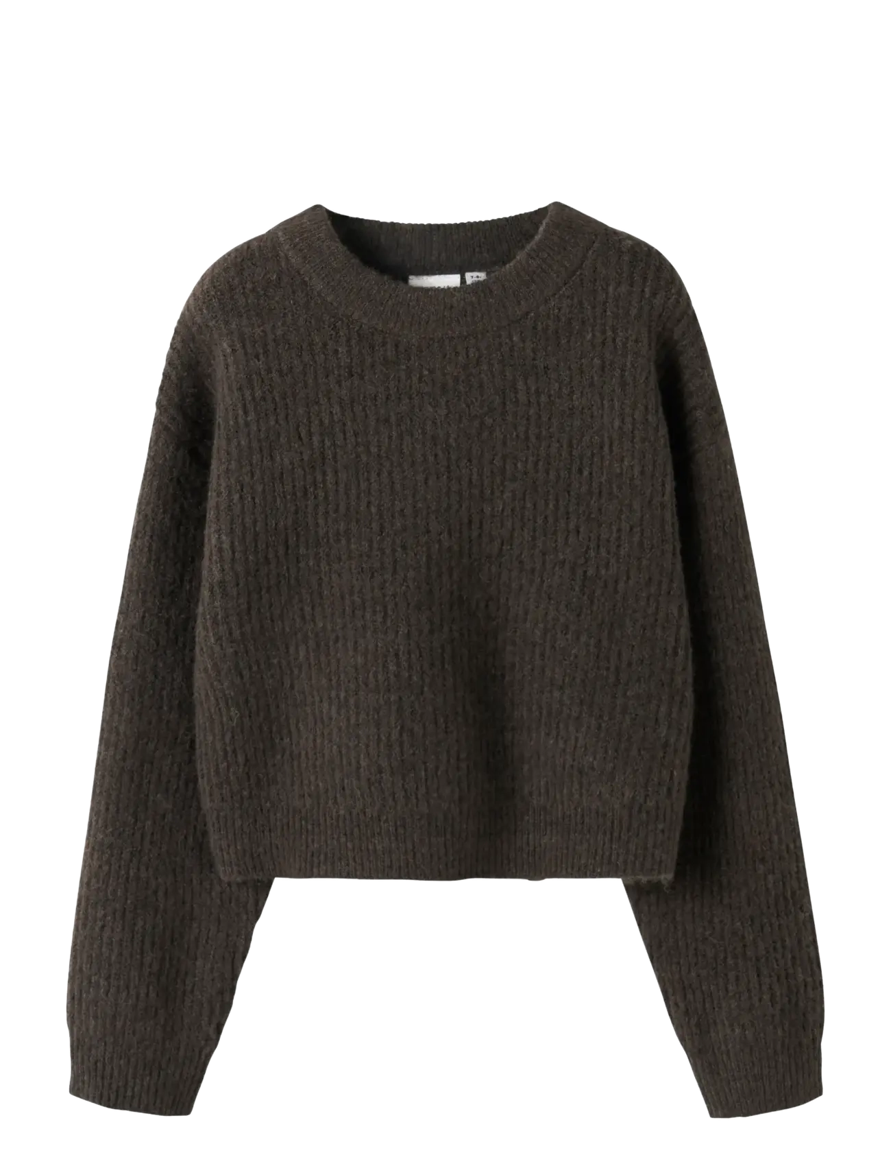 name it NKFHOLLY LS BOXY SHORT KNIT NOOS - Kläder - SEAL BROWN / brown
