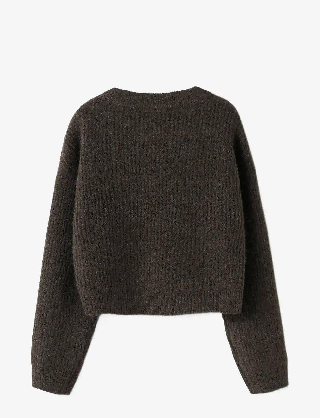 name it - NKFHOLLY LS BOXY SHORT KNIT NOOS - pullover - seal brown - 2