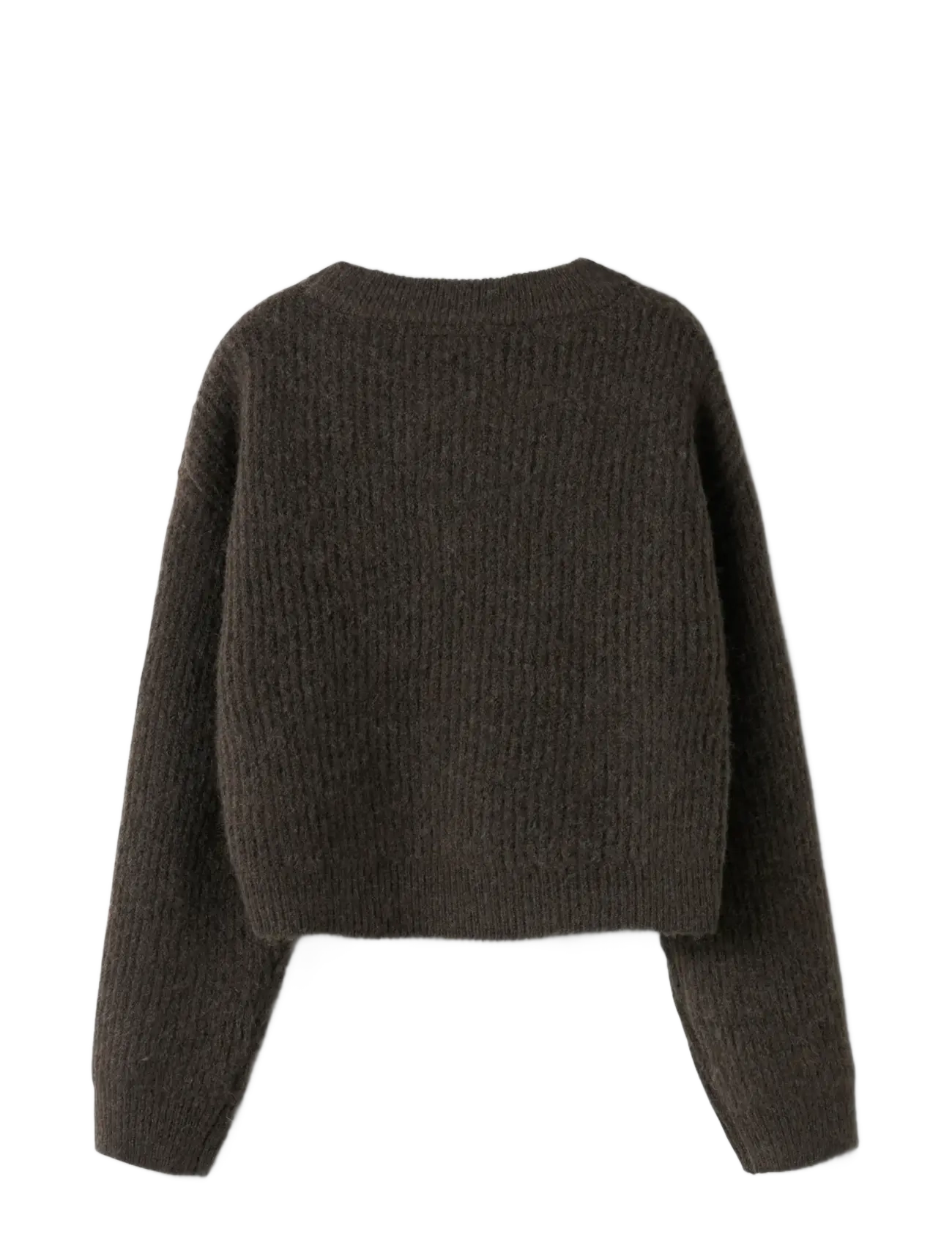 name it - NKFHOLLY LS BOXY SHORT KNIT NOOS - stickade tröjor - seal brown - 2