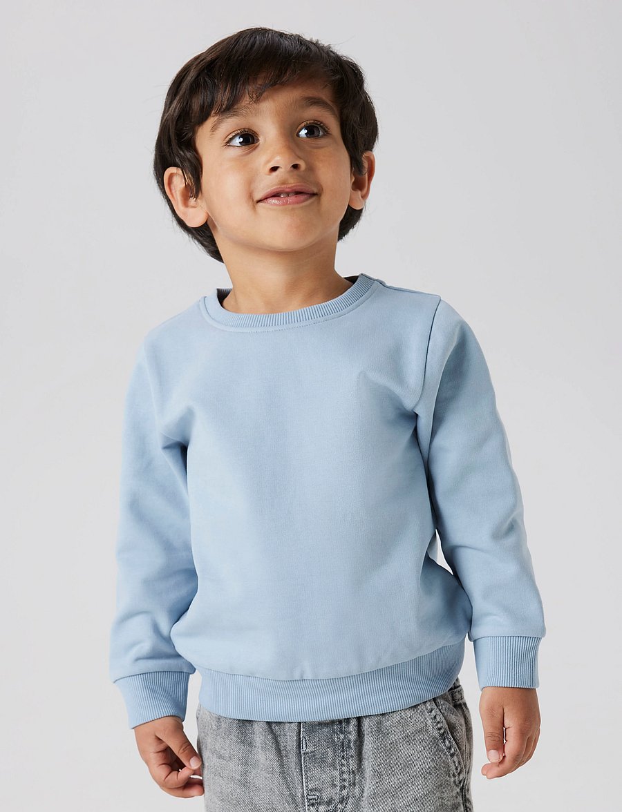 name it - NMNSELI LS SWE BRU NOOS - sweatshirts - dusty blue - 0
