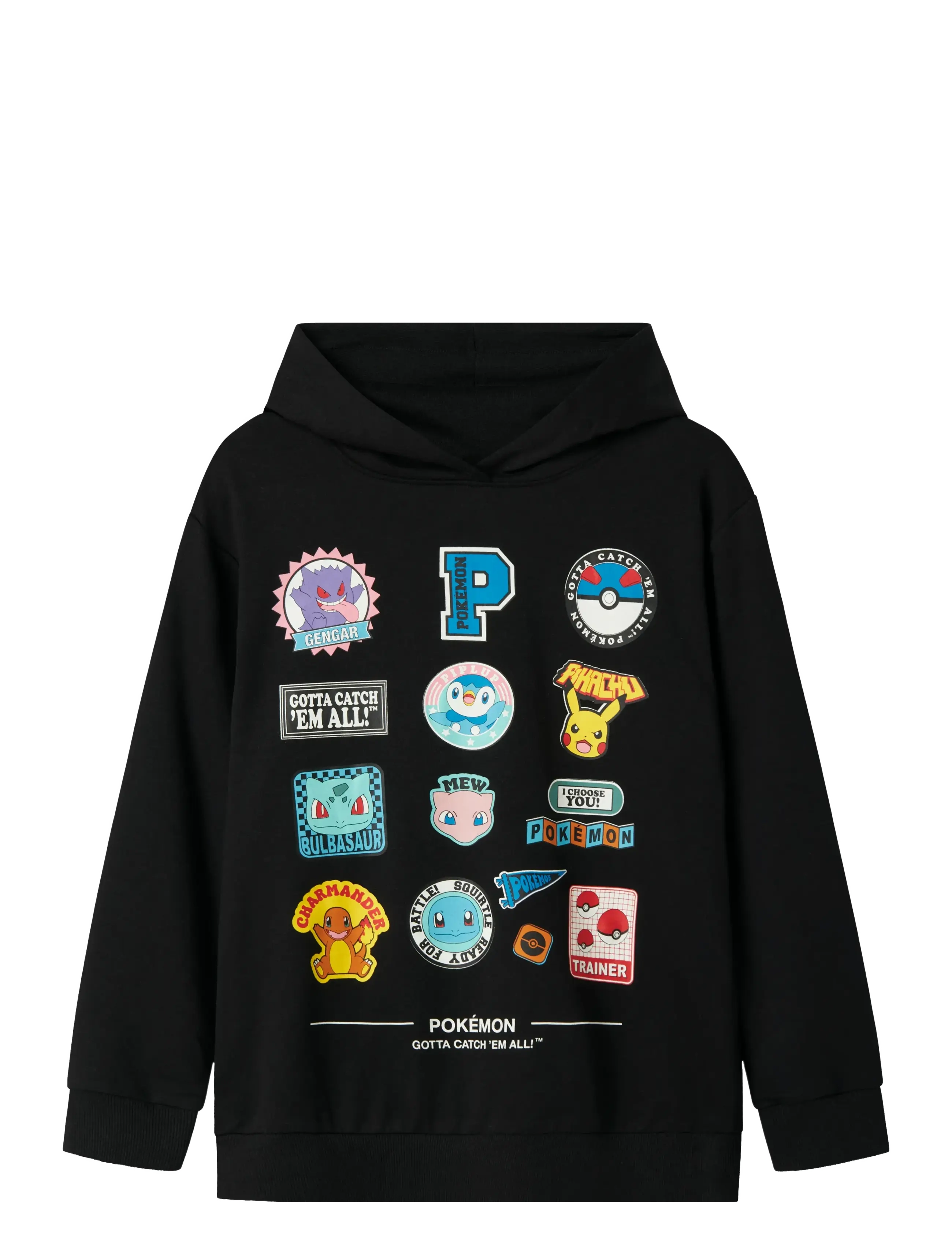 NAME IT Nkmjimm Pokemon Nreg Swe Wh Unb Noos Sky Schwarz - 122-128 - Kinder