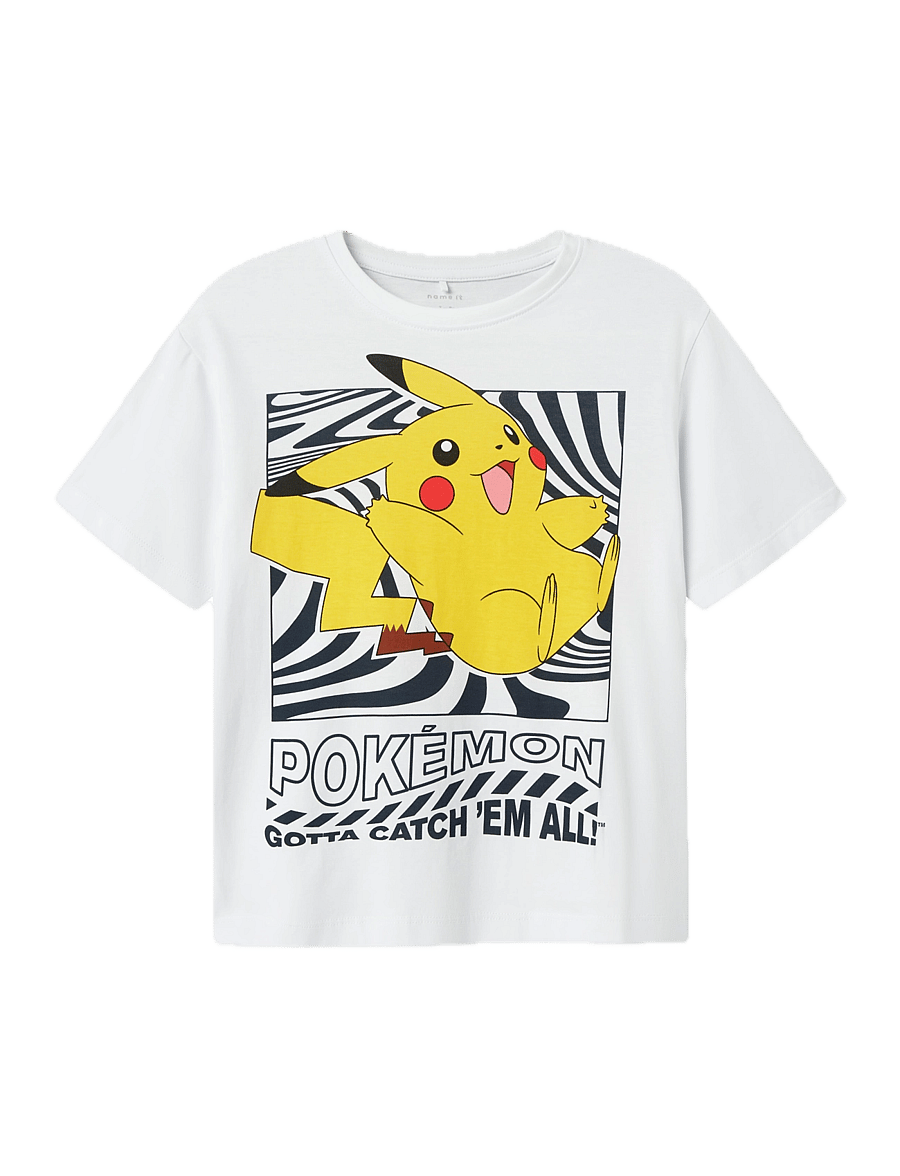 name it - NKMJAMISH POKEMON NREG SS TOP NOOS SKY - kortärmade t-shirts - bright white - 0