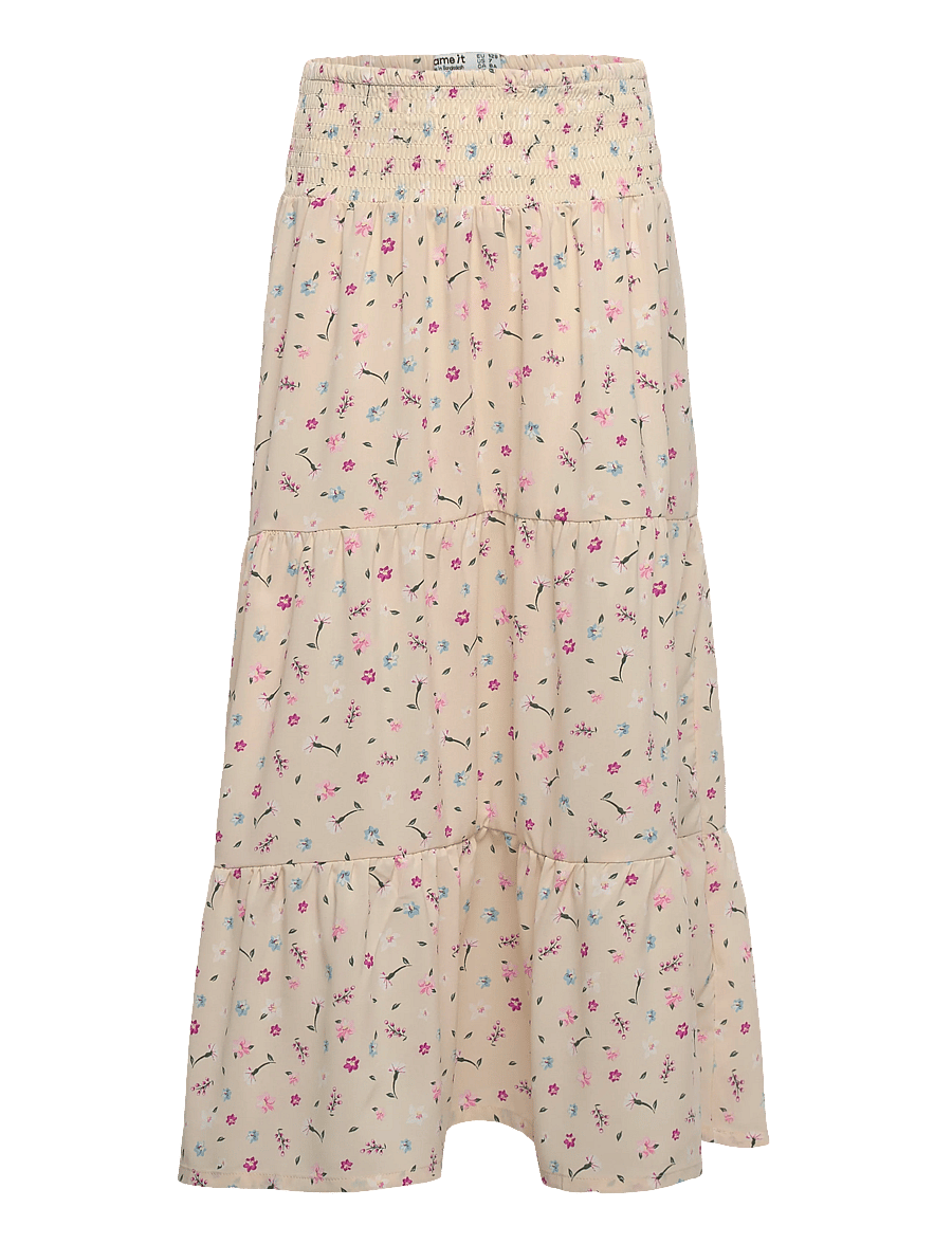 name it - NKFVINAYA LONG WIDE SKIRT - maxi skirt - almond milk - 0