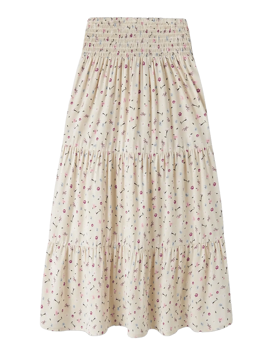 name it - NKFVINAYA LONG WIDE SKIRT - maxi skirt - almond milk - 2