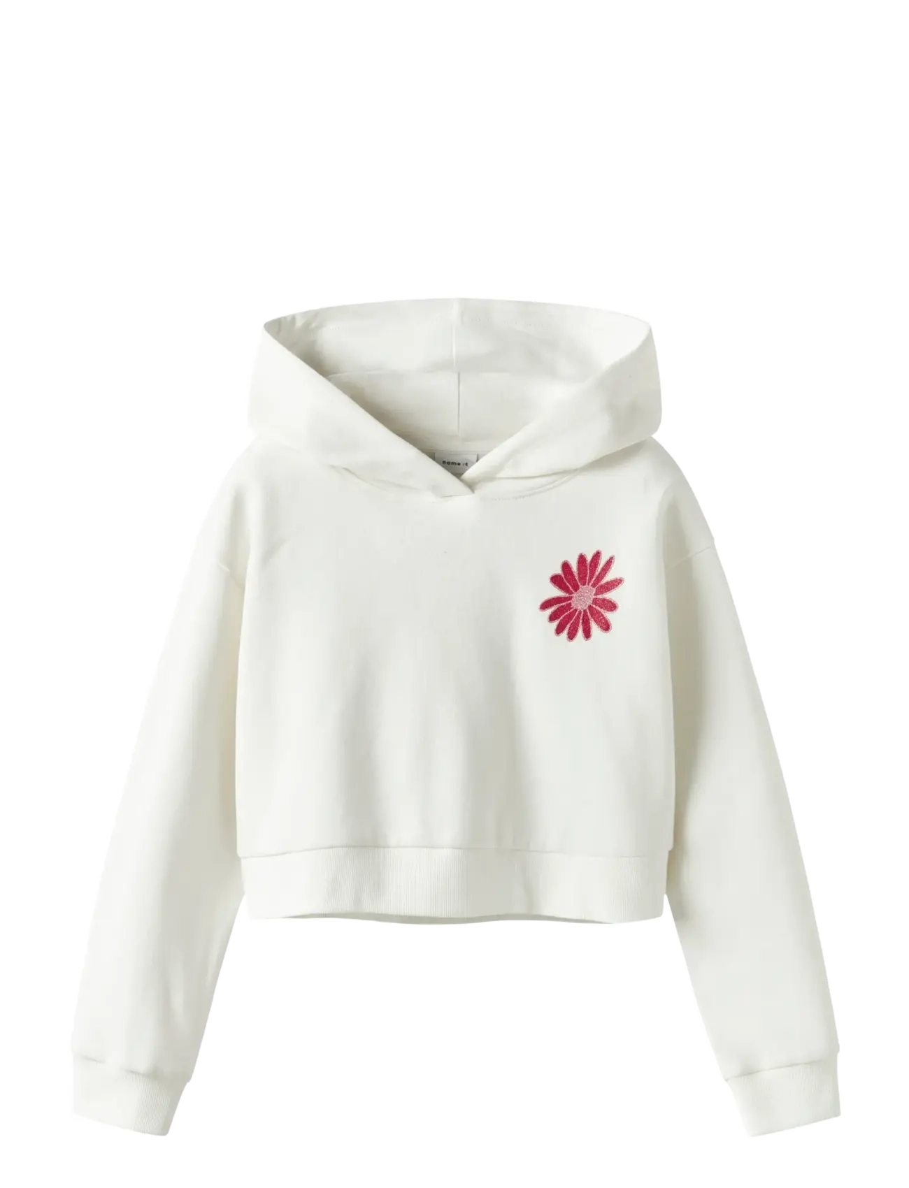 name it NKFKORY LS CROP BOXY SWE WH BRU PS NOOS - Riided - CLOUD DANCER / white